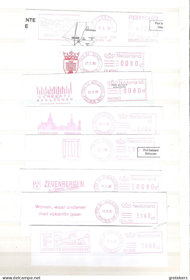 NEDERLAND 40 X Roodfrankering / Meterstamp Vnl Gemeenten - Frankeermachines (EMA)