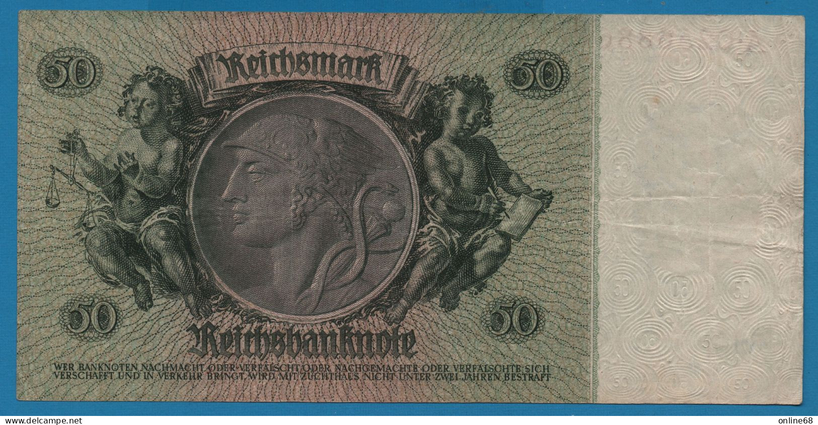 DEUTSCHES REICH 50 REICHSMARK 30.03.1933  # A.02568864 P# 182b David Hansemann - 50 Reichsmark