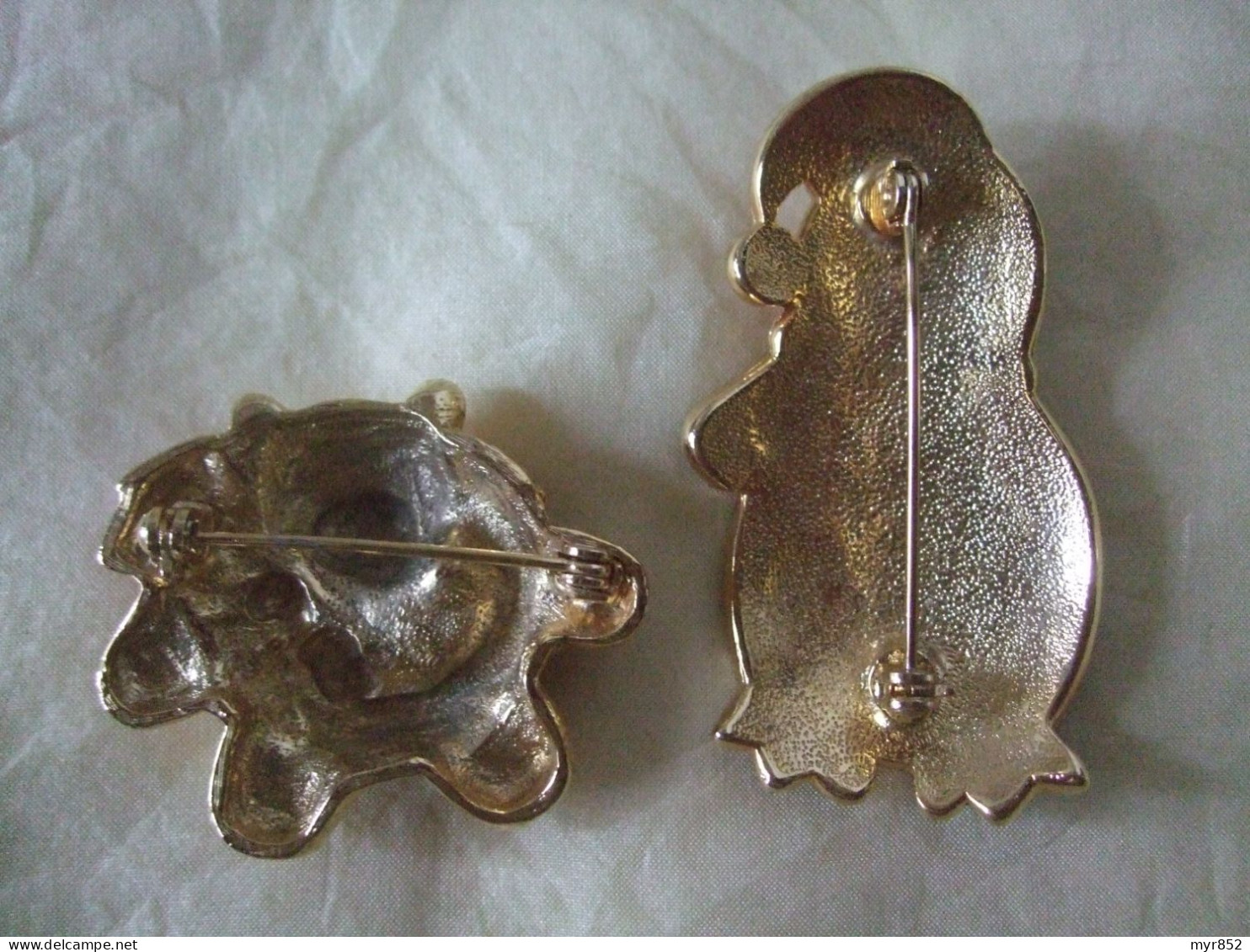 2 BROCHES VINTAGE OURSON & PINGOUIN - Sonstige & Ohne Zuordnung