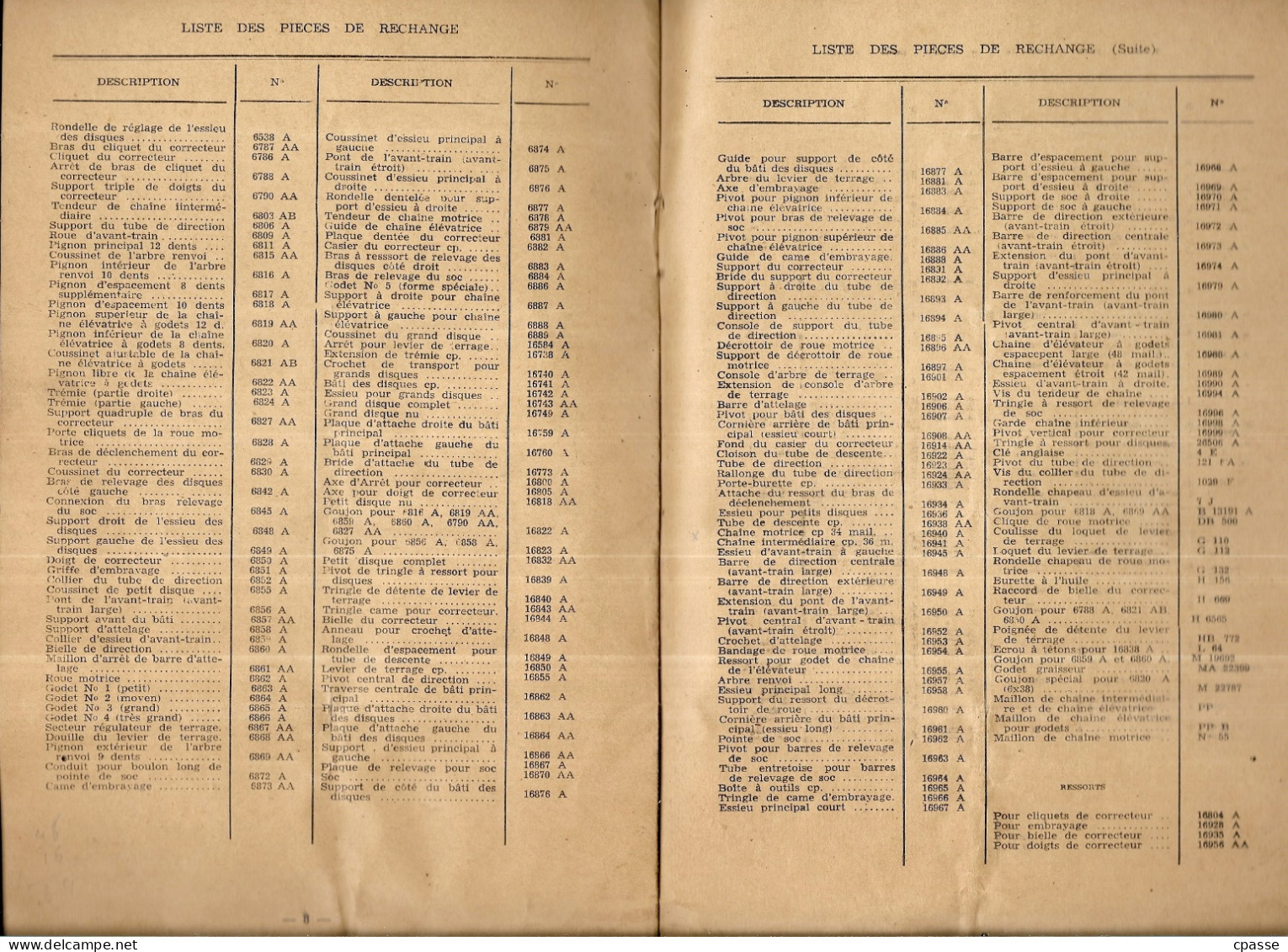 Notice Agricole DEERING - Planteuse De Pommes De Terre Type à Chaîne ** Agriculture Matériel - Material Und Zubehör