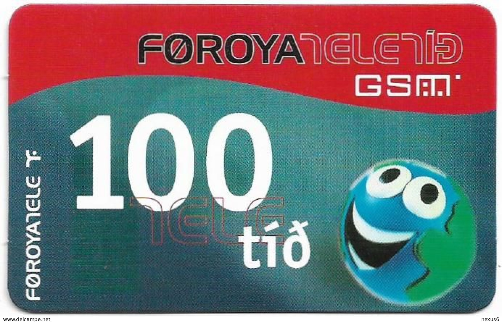 Faroe - Smiling Face, Exp. 01.02.2006, GSM Refill 100Kr, Used - Isole Faroe