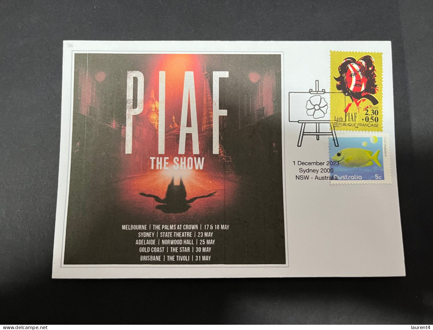 5-12-2023 (1 W 23) New Edith Piaf Six Concert Shows Anounced In Australia During May 2024 - With Edith Piaf Stamp - Singers
