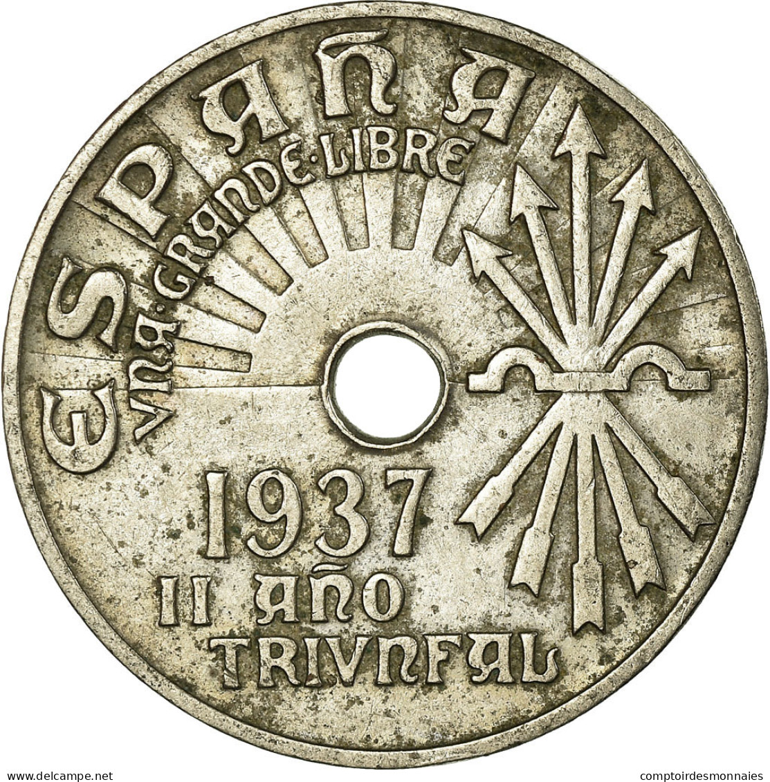 Monnaie, Espagne, 25 Centimos, 1937, Vienna, TTB, Copper-nickel, KM:753 - 25 Centiemos