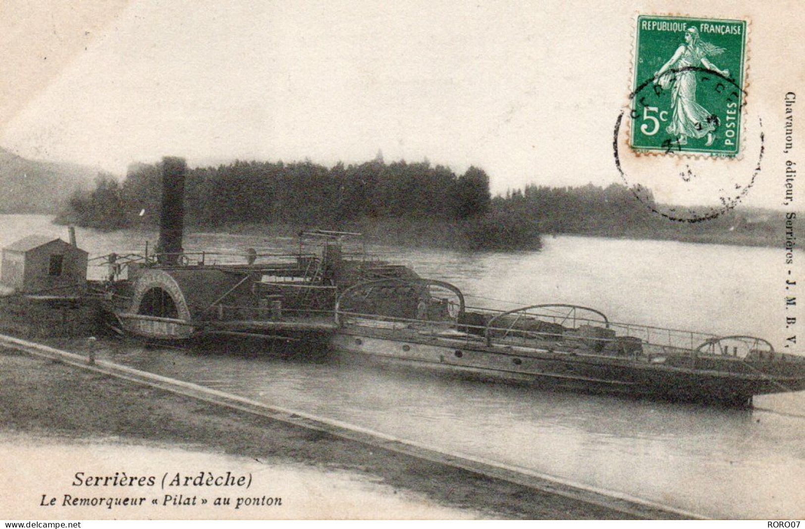 07 Ardèche Très Beau Plan SERRIERES Le Remorqueur PILAT Au Ponton - Serrières