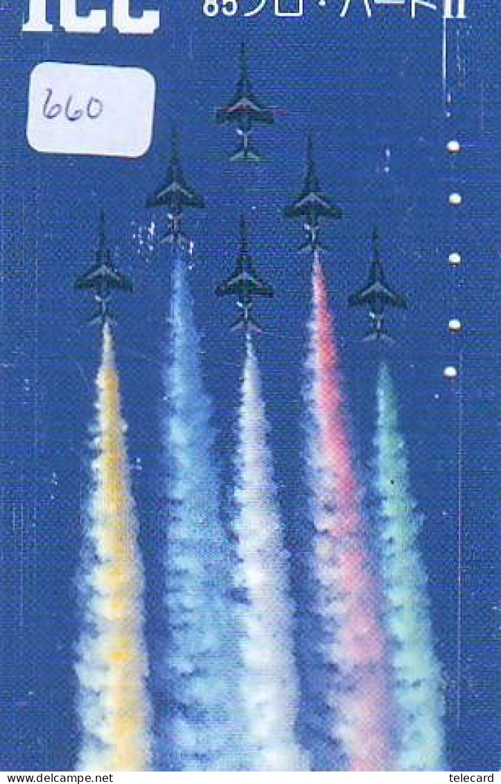 TELECARTE JAPON * MILITAIRY AVION  (660)  Flugzeuge * Airplane * Aeroplano * PHONECARD JAPAN * ARMEE * LEGER VLIEGTUIG - Army