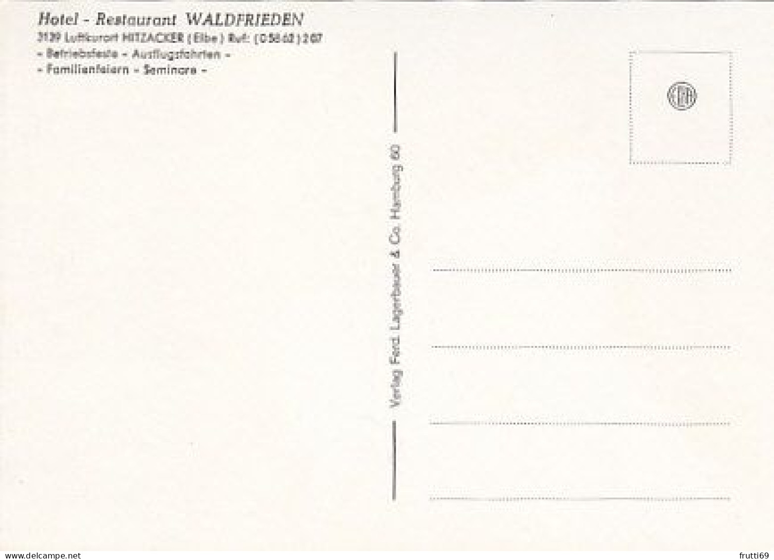 AK 184345 GERMANY - Hitzacker / Elbe - Hotel-Restaurant Waldfrieden - Hitzacker