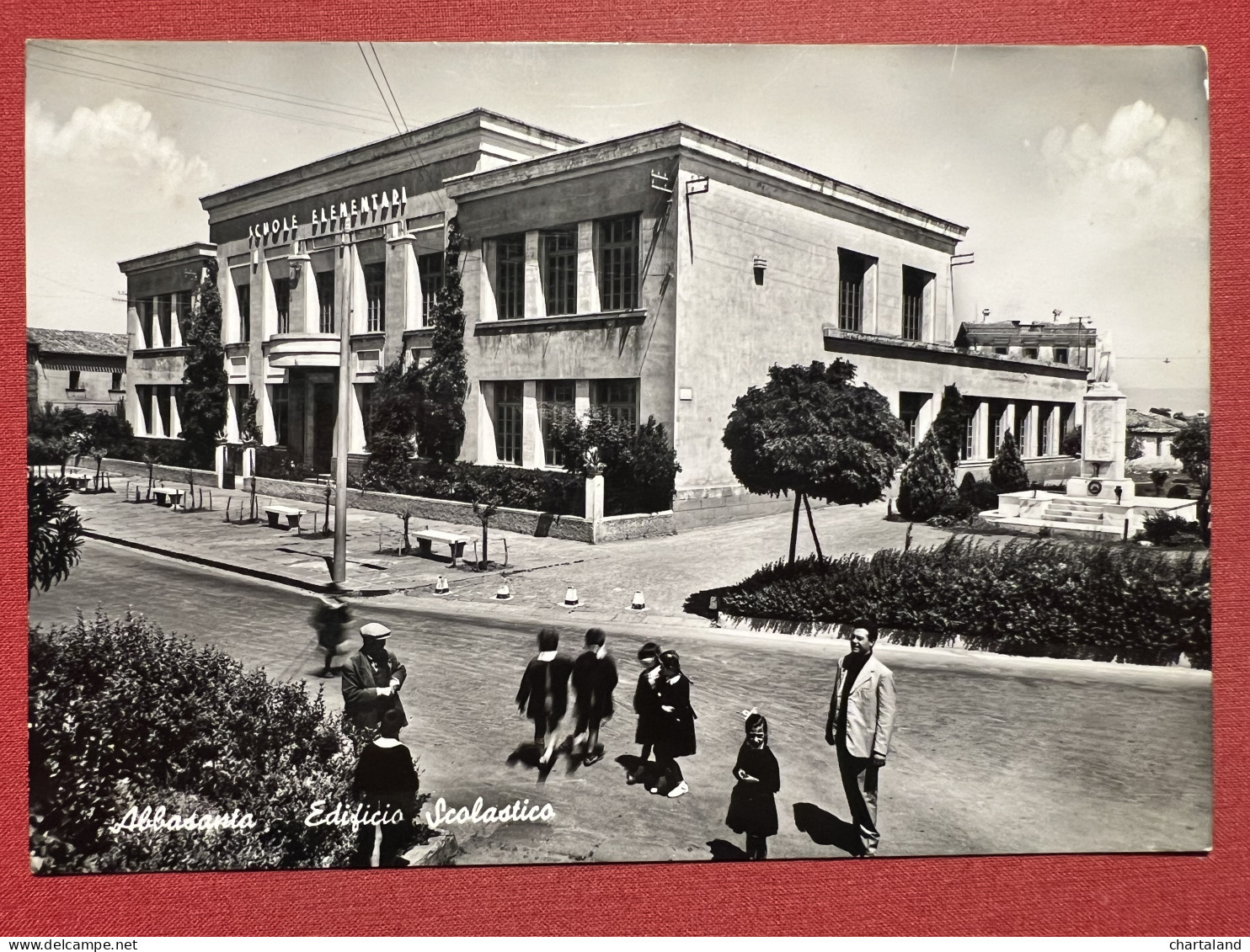 Cartolina - Abbasanta ( Oristano ) - Edificio Scolastico - 1950 Ca. - Oristano