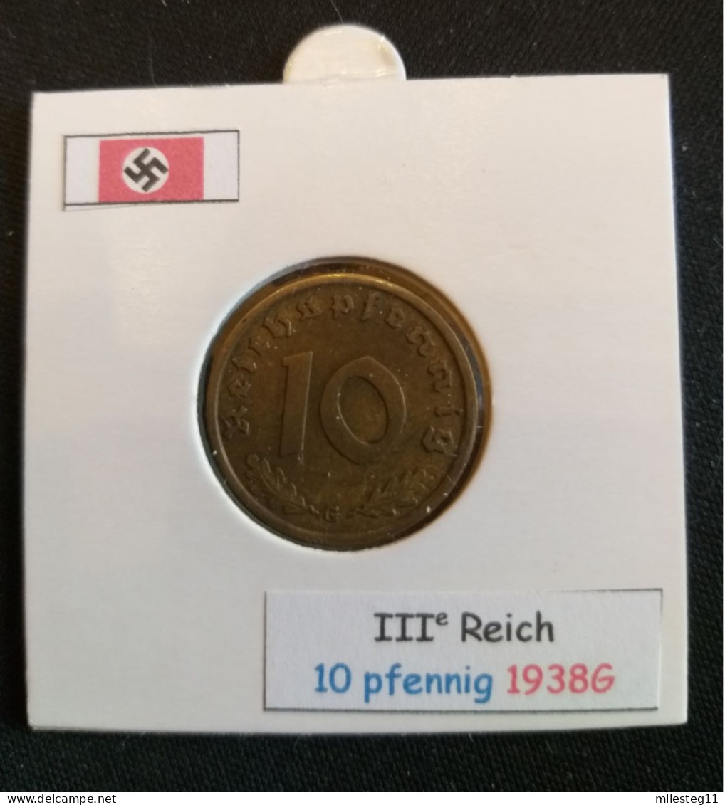 Pièce De 10 Reichspfennig De 1938G (Karlsruhe) - 10 Reichspfennig