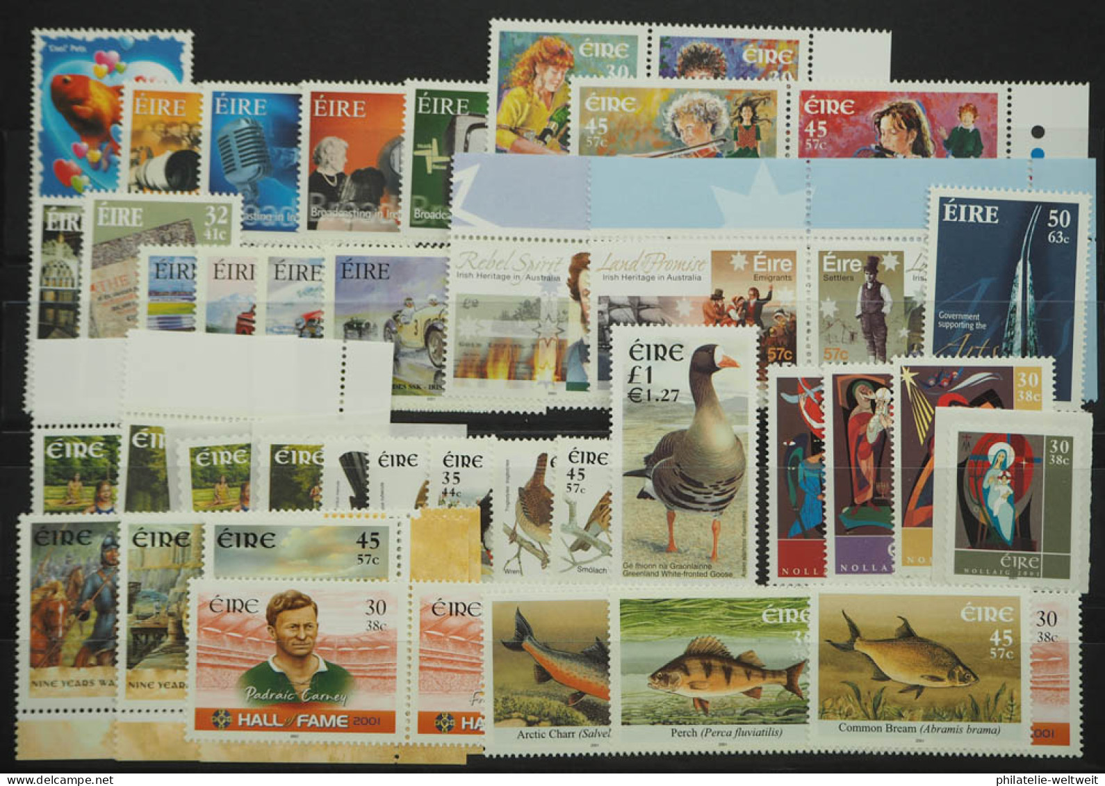 2001 Irland; Jg. Mit MH, Zd.-Bögen Etc., MiNr. 1351/60 Fehlen, **/MNH, ME 183,- - Altri & Non Classificati