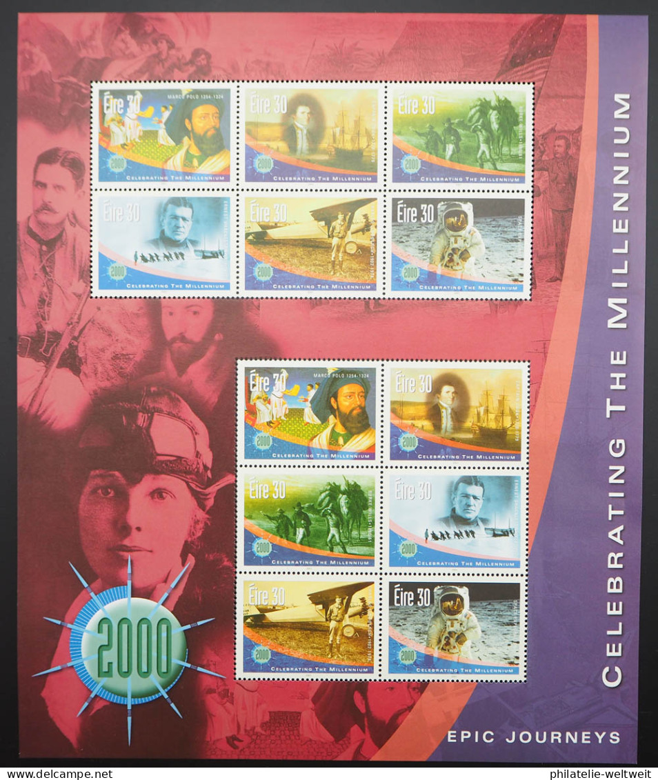 2001 Irland; Jg. Mit MH, Zd.-Bögen Etc., MiNr. 1351/60 Fehlen, **/MNH, ME 183,- - Andere & Zonder Classificatie