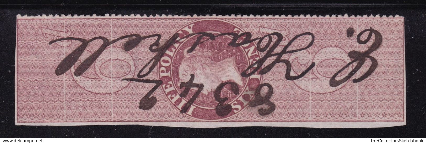 GB Fiscals / Revenues Life Policy 6d -  Red - Brown Barefoot 37 - Revenue Stamps