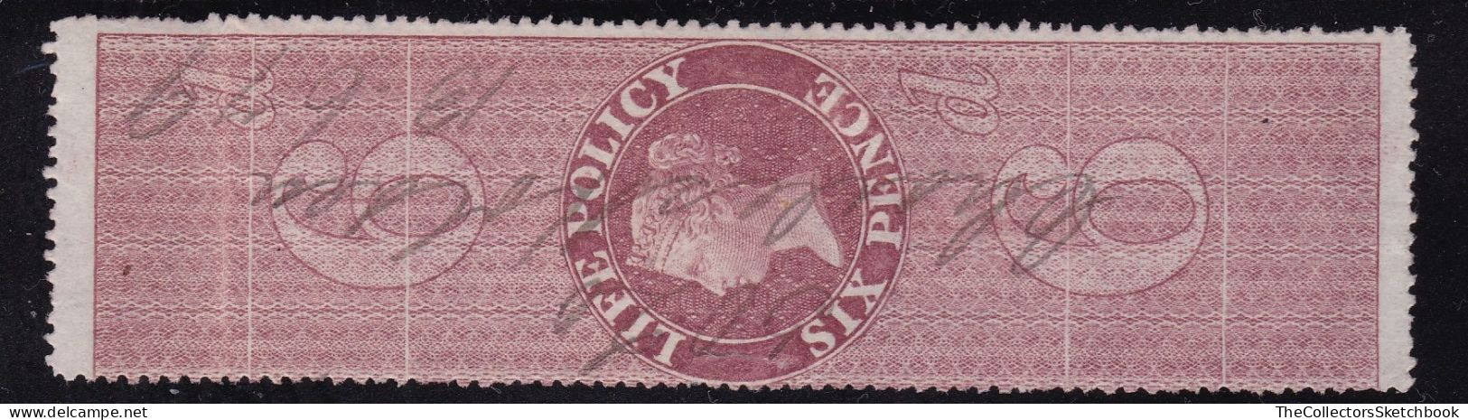 GB Fiscals / Revenues Life Policy 6d -  Red - Brown Barefoot 37 - Steuermarken