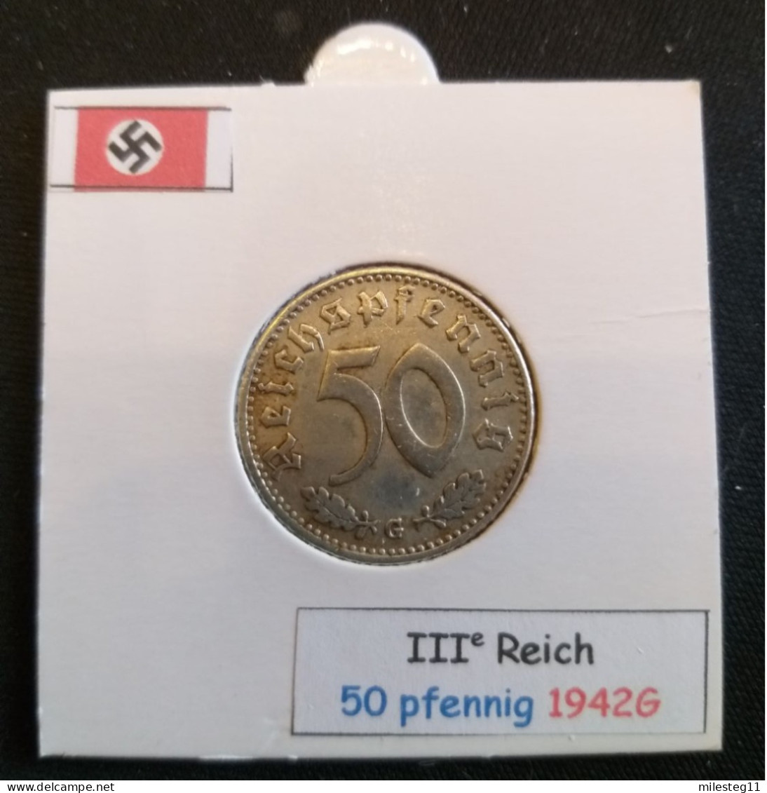 Pièce De 50 Reichspfennig De 1942G (Karlsruhe) RARE - 50 Reichspfennig