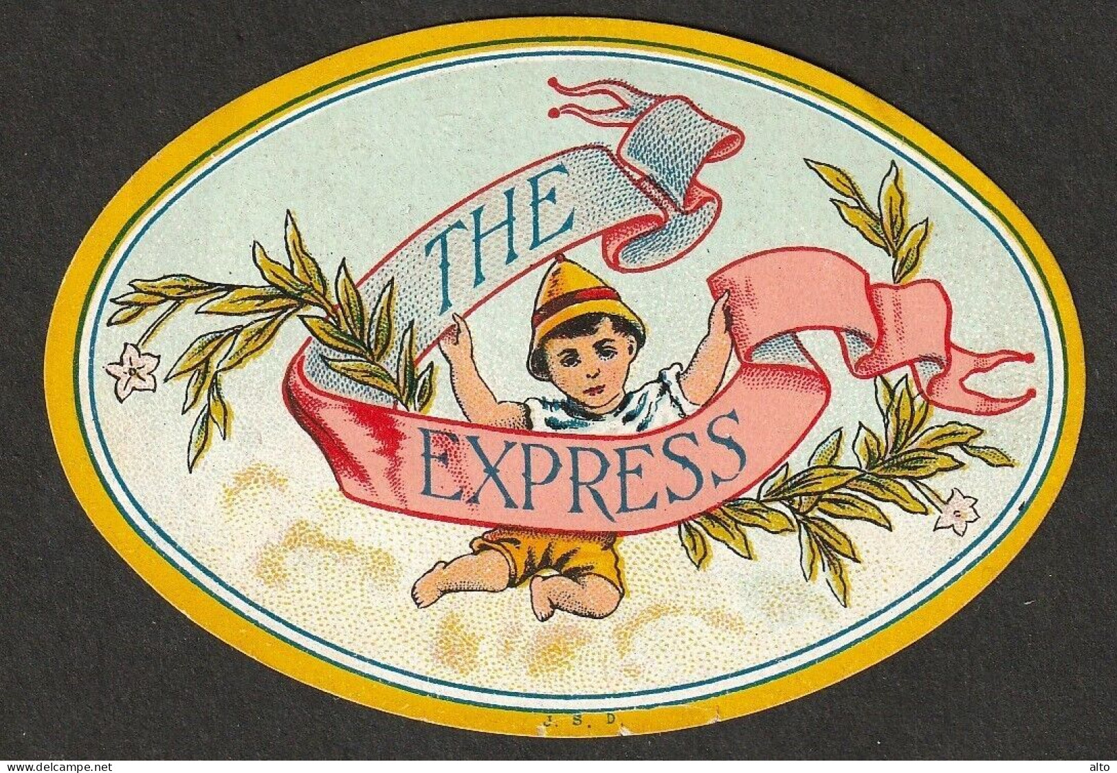 The Express, Ovales ETIKETT, Cigar Label, Nail, - Etiquettes