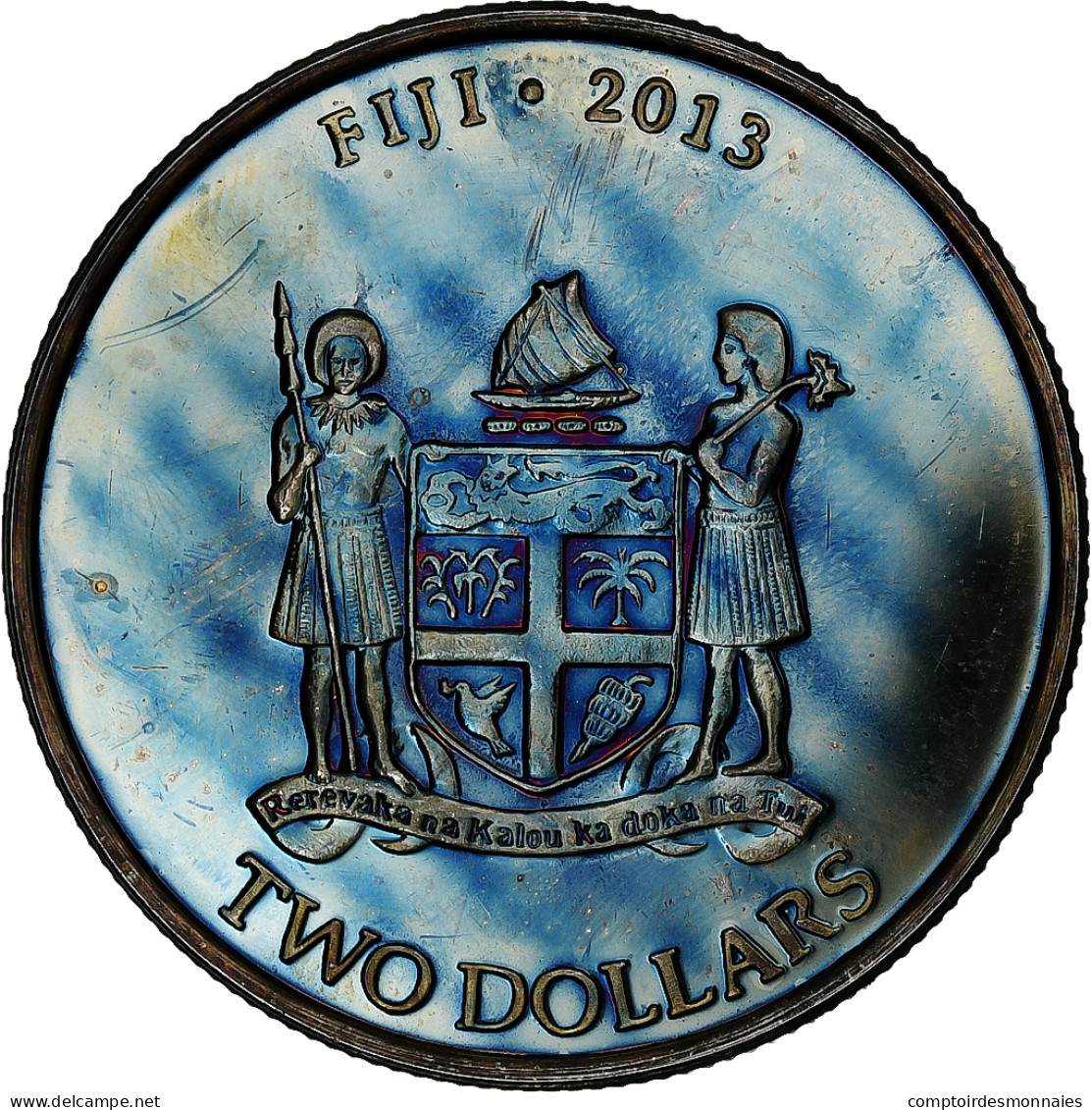 Fidji, Elizabeth II, 2 Dollars, Tortue, 2013, 1 Oz, Argent, FDC - Fidji