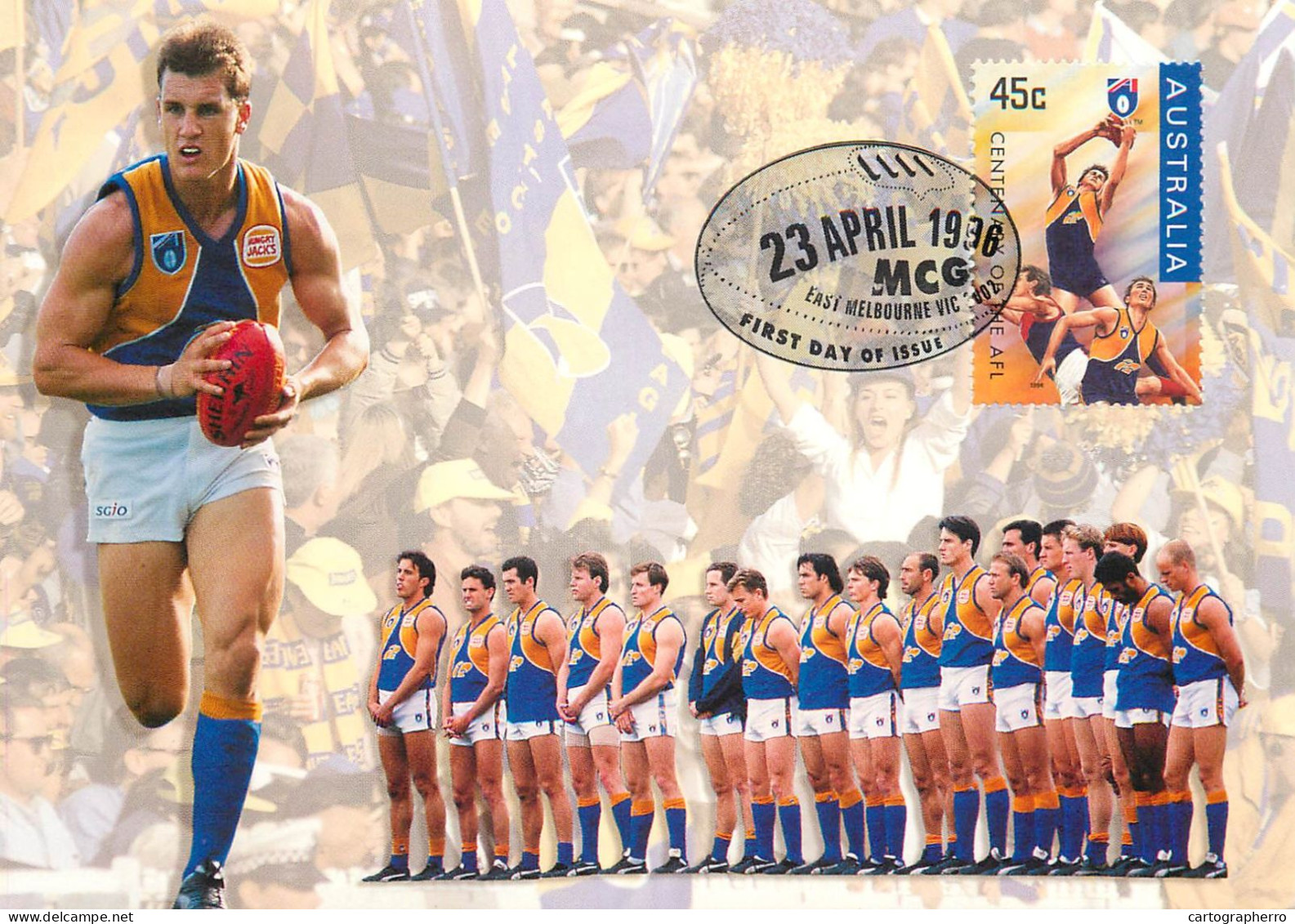 Australia Rugby Centenary Of The AFL Maxi Card Adelaide - The Eagles West Coast - Rugby