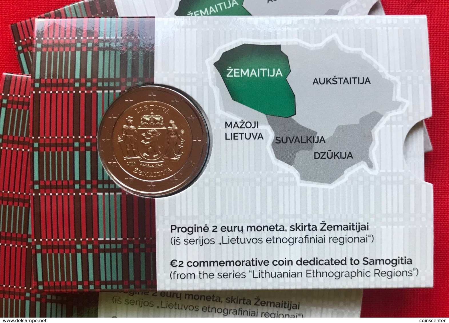 Lithuania 2 Euro 2019 "Zemaitija - Samogitia" BiMetallic CoinCard BU - Lituania