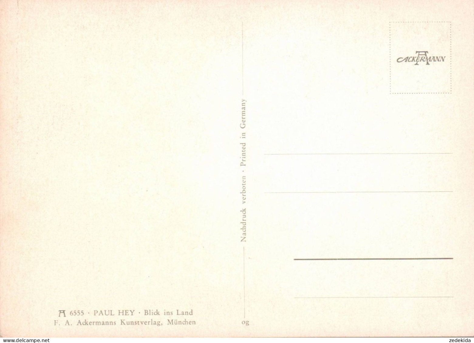 G8217 - Paul Hey Künstlerkarte - Blick Ins Land - Verlag Ackermann 6555 - Hey, Paul