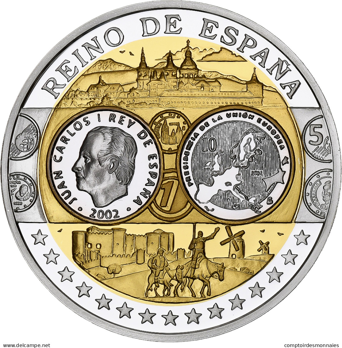 Espagne, Médaille, L'Europe, Espagne, Politics, Society, War, FDC, FDC, Argent - Andere & Zonder Classificatie