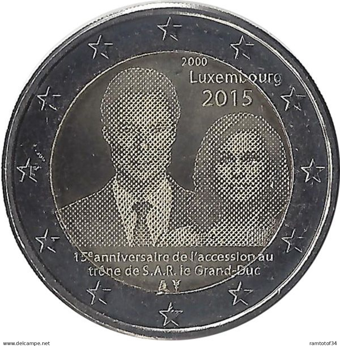 2015 LUXEMBOURG - 2 Euros Commémorative - Grand Duc - Luxembourg