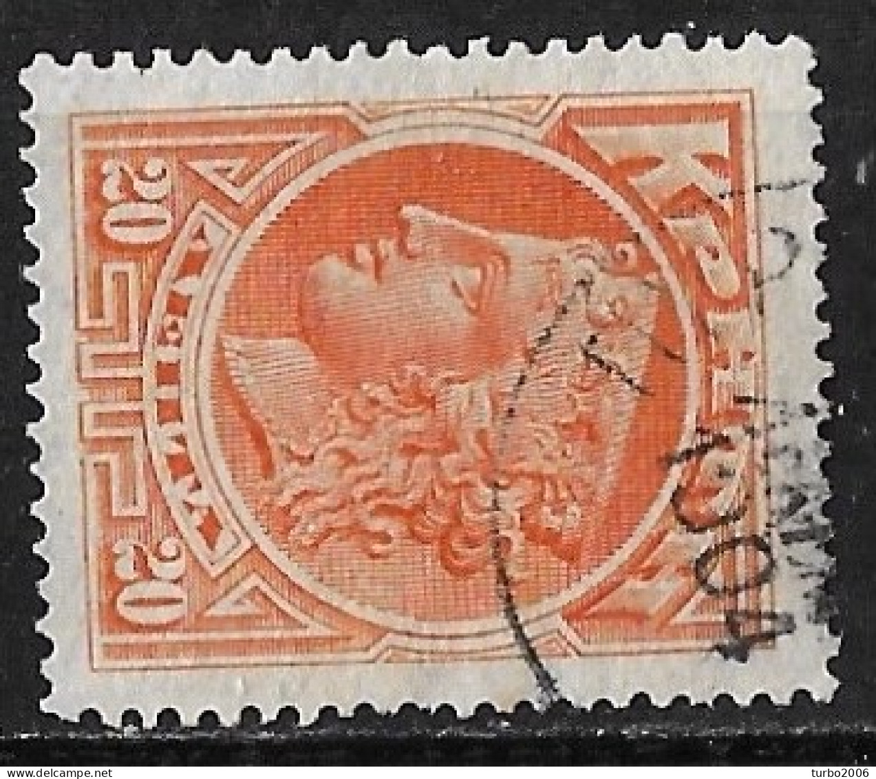 Cancellation ΠYPΓOΣ (MYLOΦ.) On CRETE 1901 New Colour Of The Cretan State 20 L Orange Vl. 20 - Crete