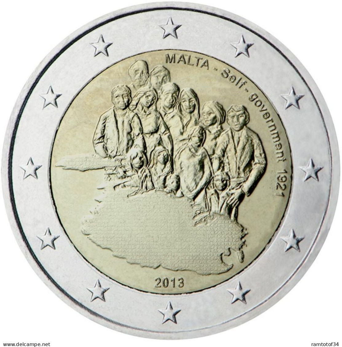 2013 MALTE - 2 Euros Commémorative - Autonomie Gouvernementale - Malta