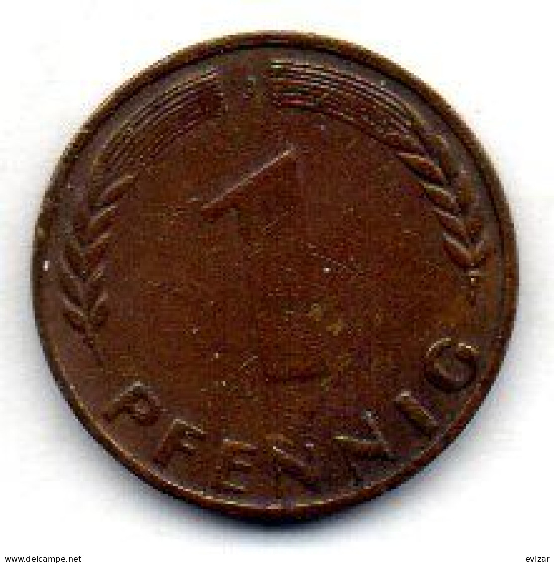 GERMANY - FEDERAL REPUBLIC, 1 Pfennig, Bronze, Year 1949-J, KM # A101 - 1 Pfennig