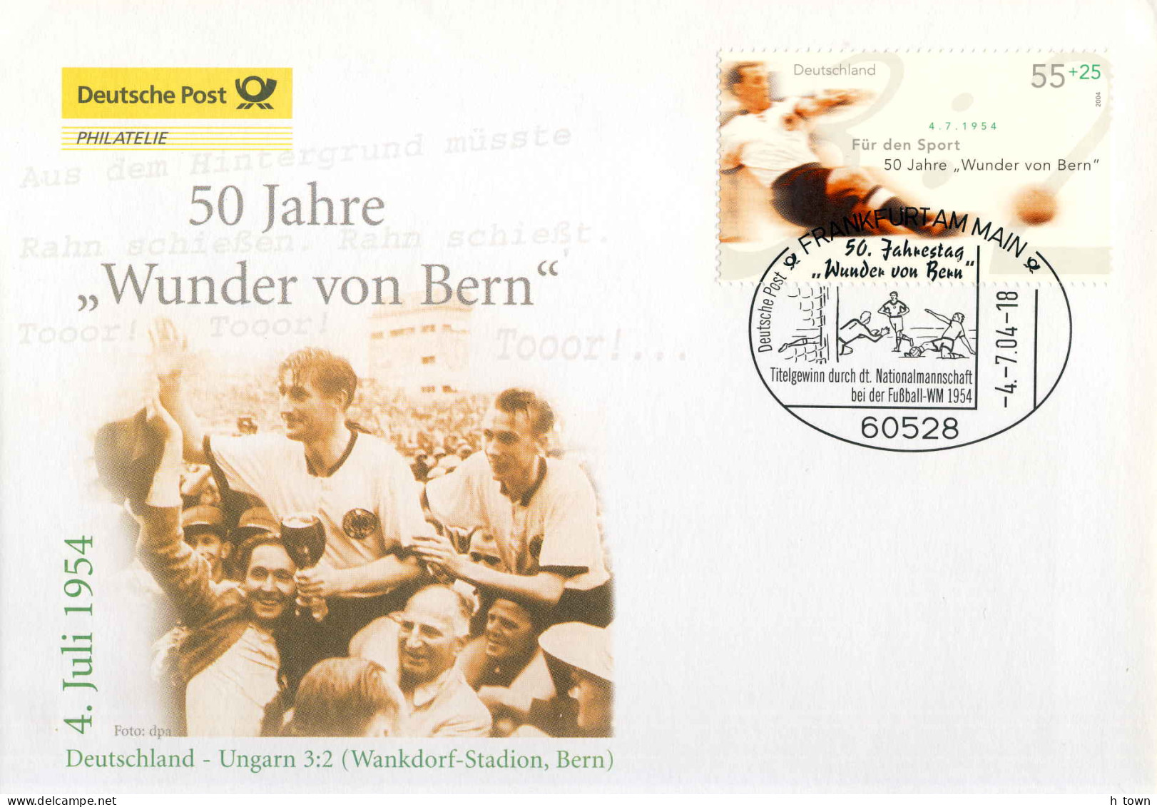 223  Coupe Du Monde 1954 Suisse: Oblit. Temp. 2004 - Germany, Winner Of FIFA Football World Cup. Switzerland Bern - 1954 – Zwitserland