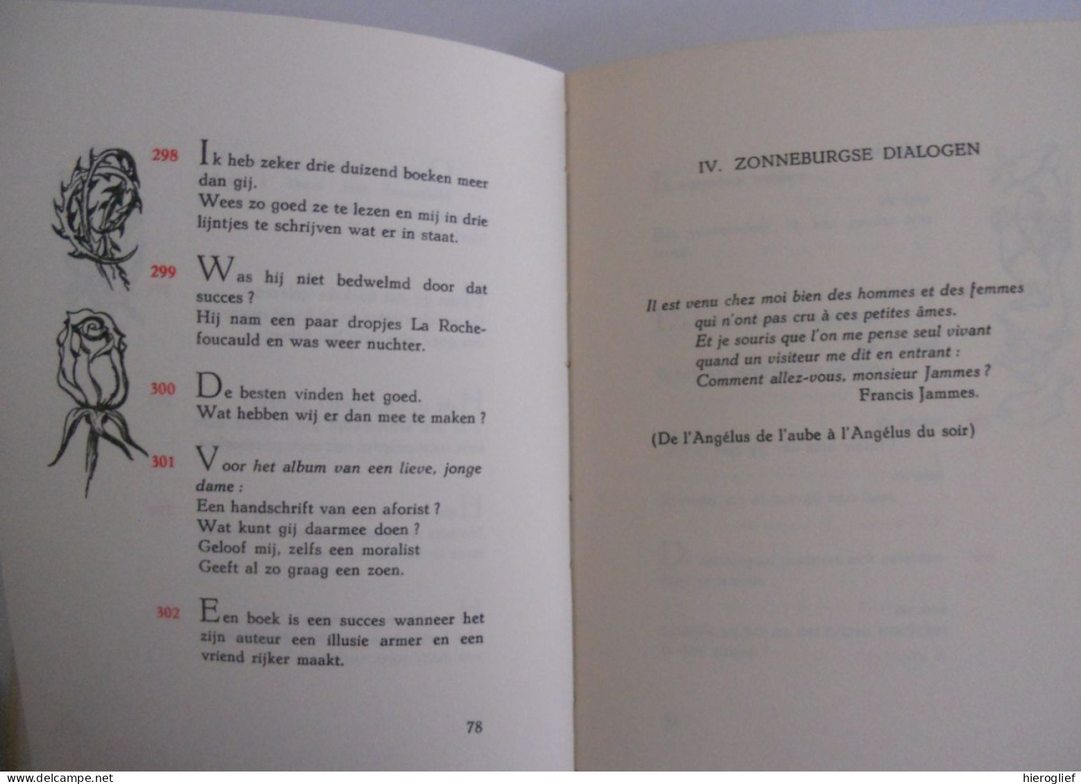 ZONNEBURG door Julien De Valckenaere 1954 tekeningen Jozef Cantré - aforismen / Julien ° & + Gent  / Cantré ° & + Gent