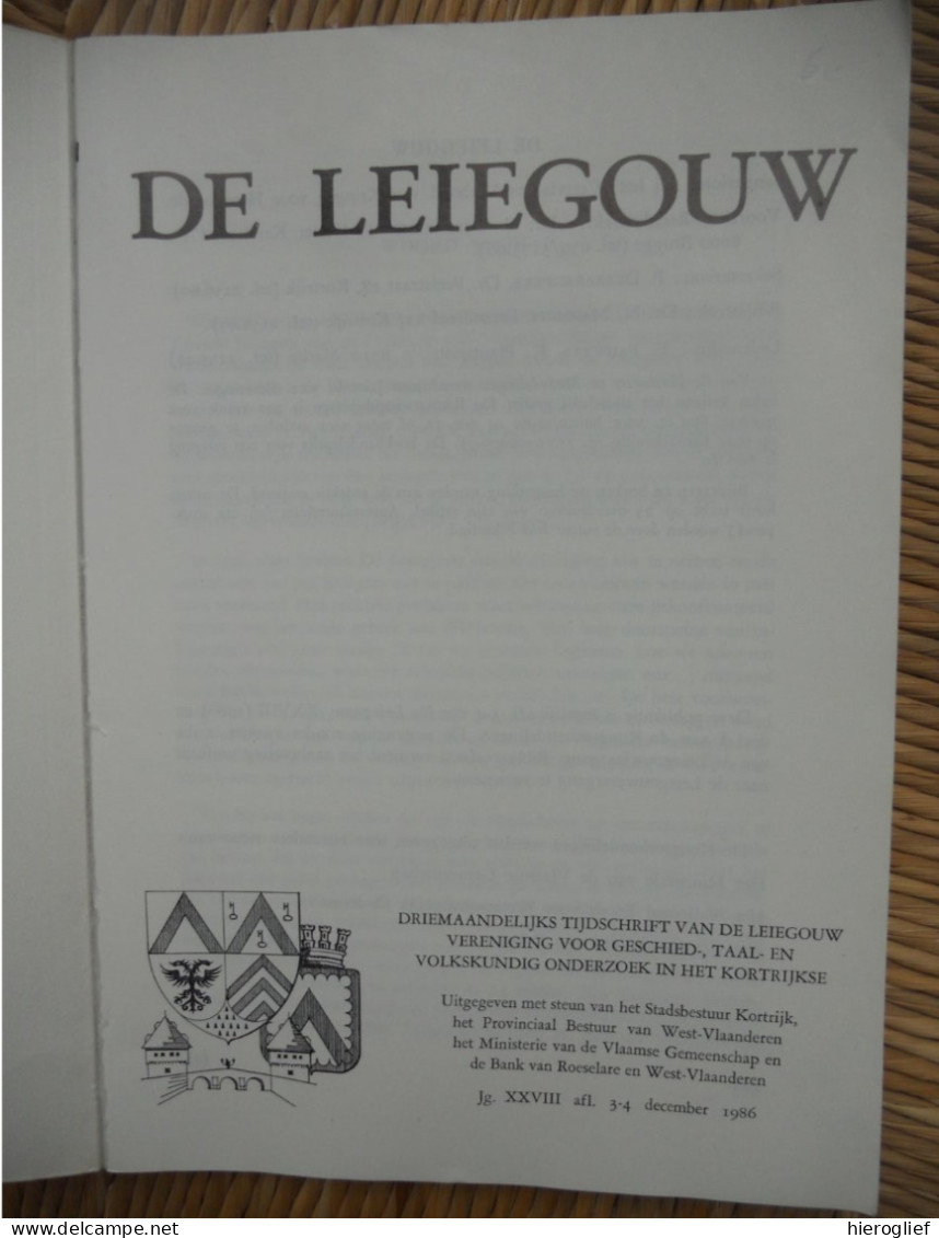 Leiegouw 12.1986 Leie Kortrijk Ieper Meulebeke Gent Tournai Land Van Aalst Adornes Jeruzalem Brugge - Histoire