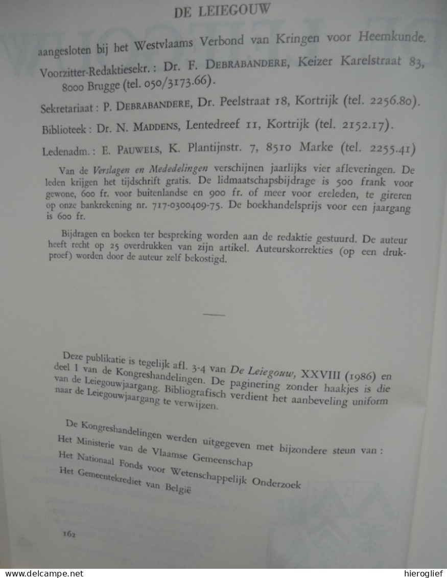 Leiegouw 12.1986 Leie Kortrijk Ieper Meulebeke Gent Tournai Land Van Aalst Adornes Jeruzalem Brugge - Histoire