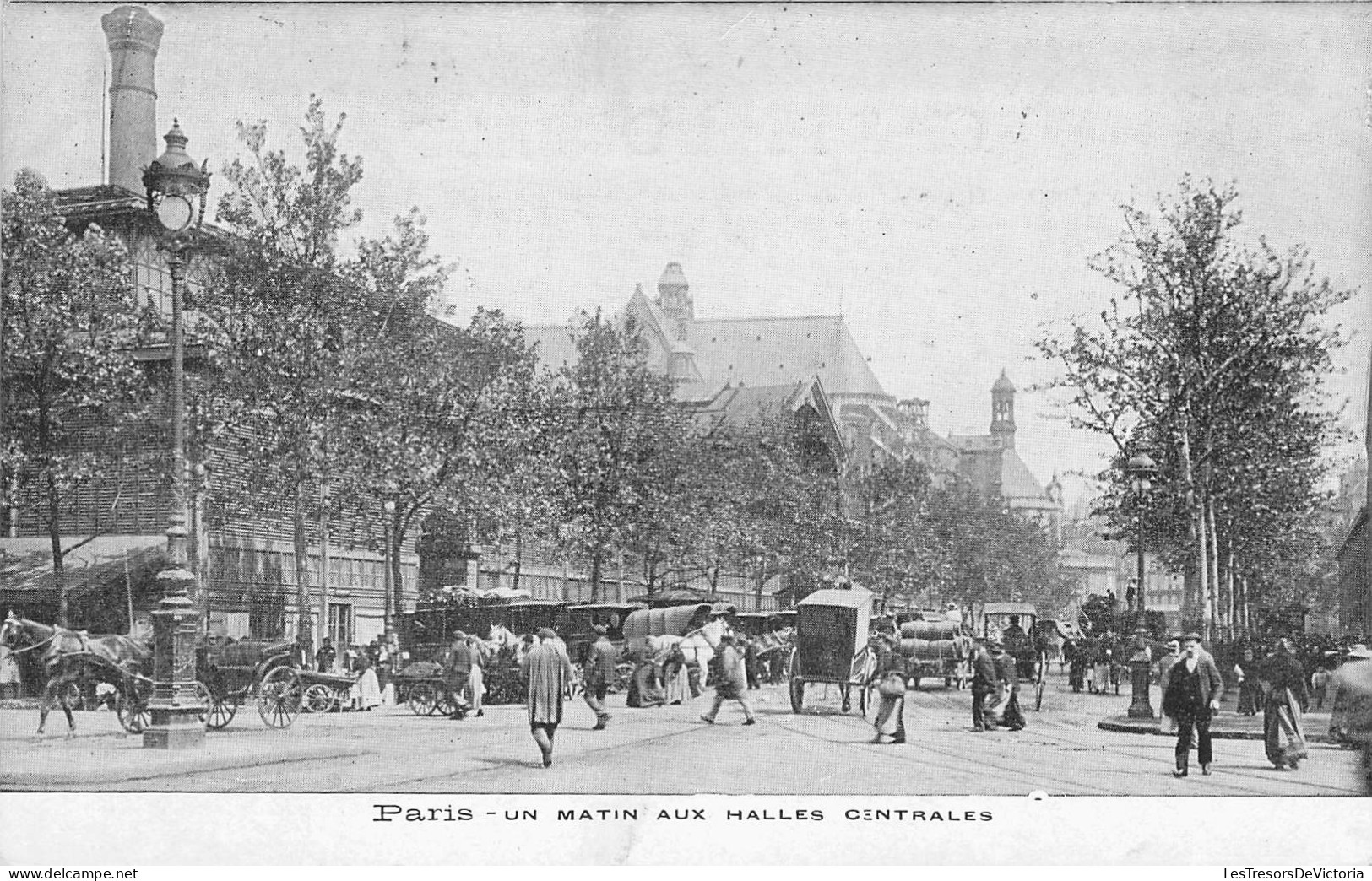 France - Paris - Un Matin Aux Halles Centrales - Animé - Attelages - Oblitéré 1904 - Carte Postale Ancienne - Autres & Non Classés