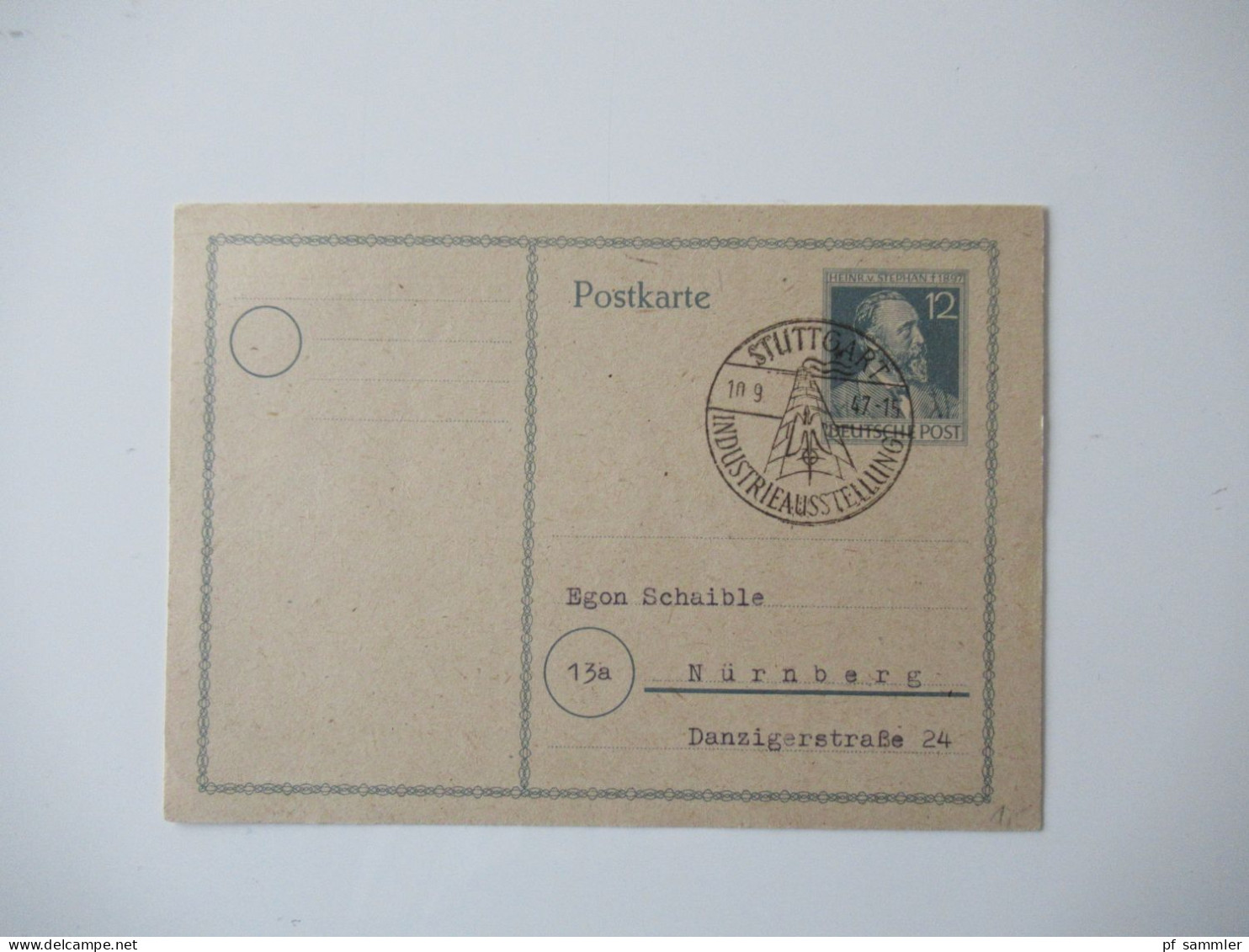 Alliierte Besetzung 1947 und 1948 / Sonderstempel und etwas Bedarf insgesamt 8 Ganzsachen