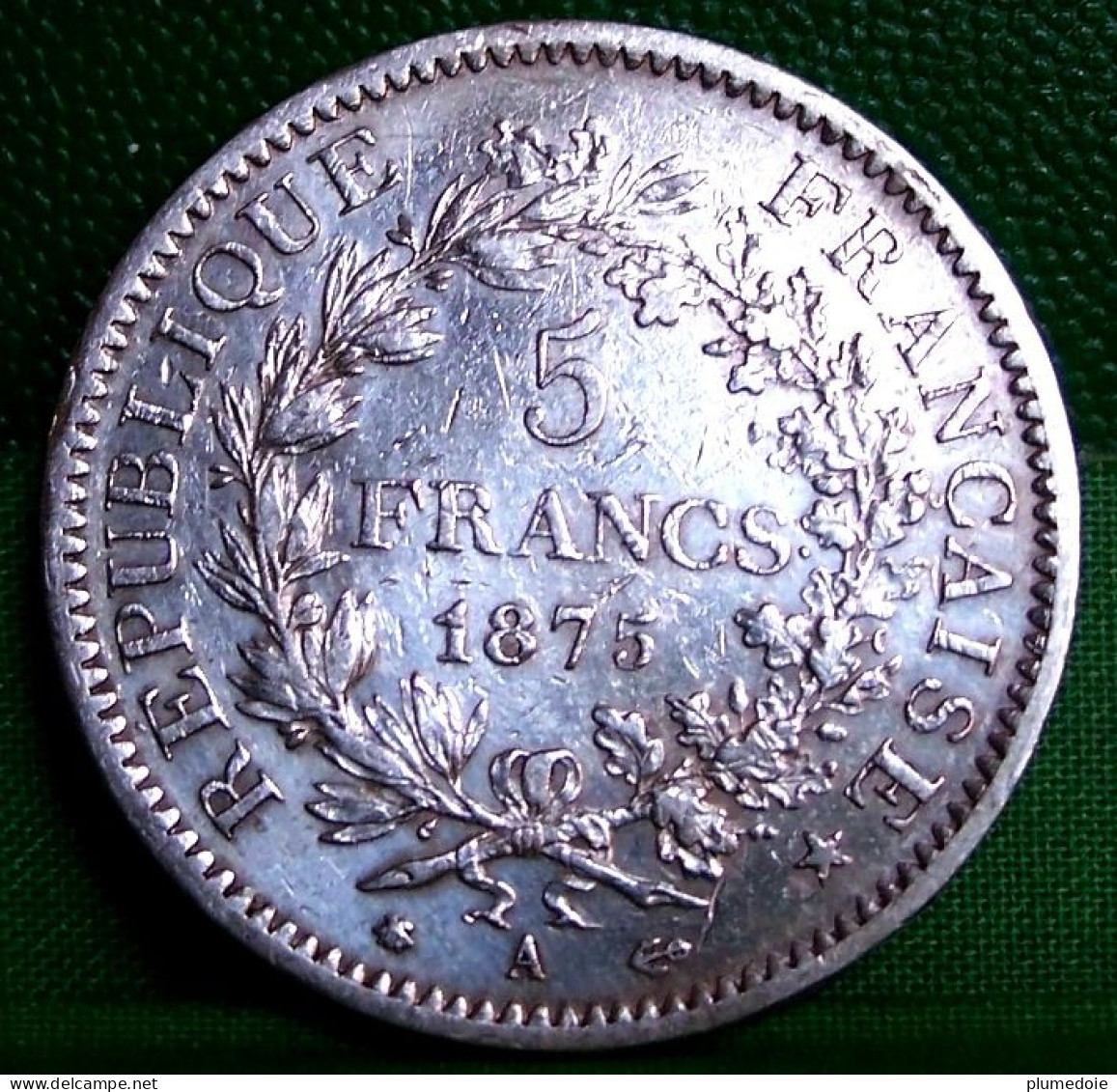 MONNAIE  5 FRANCS  HERCULE 1875 A PARIS     Argent  III ème  REPUBLIQUE   FRANCE OLD SILVER COIN - 5 Francs