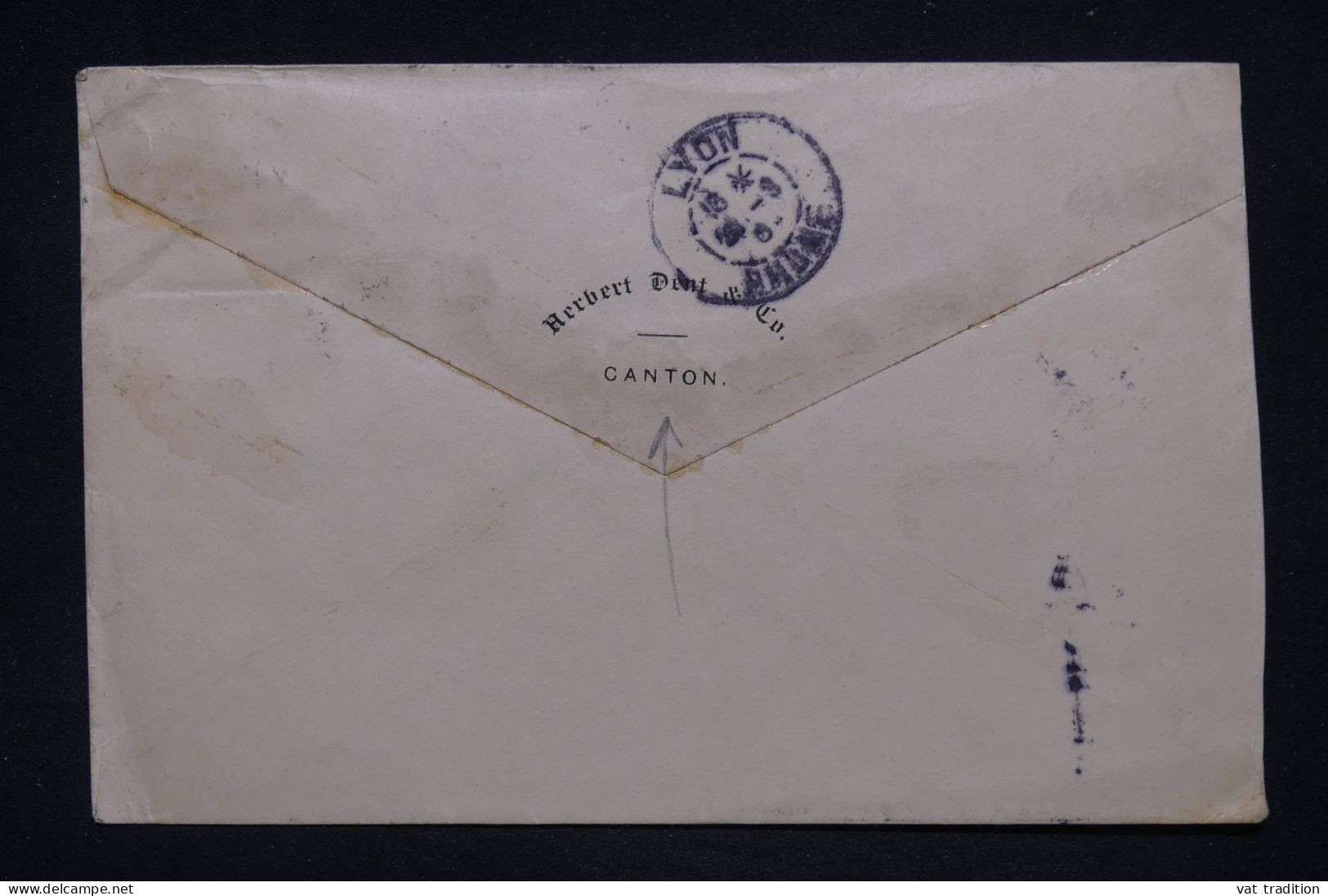 HONG KONG - Enveloppe Commerciale De Canton Au Départ De Hong Kong Pour La France En 1905 - L 148831 - Cartas & Documentos