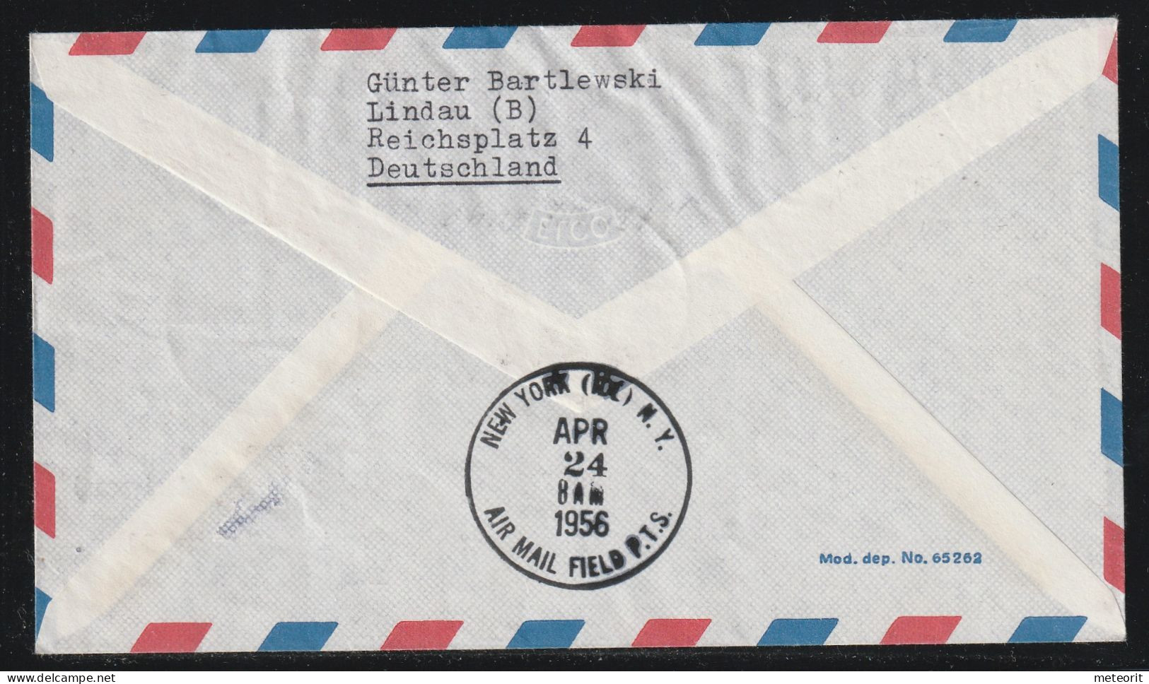Eröffnungsflug LH 402 Am 23.4.1956 Mit MiNr. 136+137/137 Gestempelt (22a) DÜSSELDORF FLUGHAFEN A 23.4.56-15 Von - Poste Aérienne