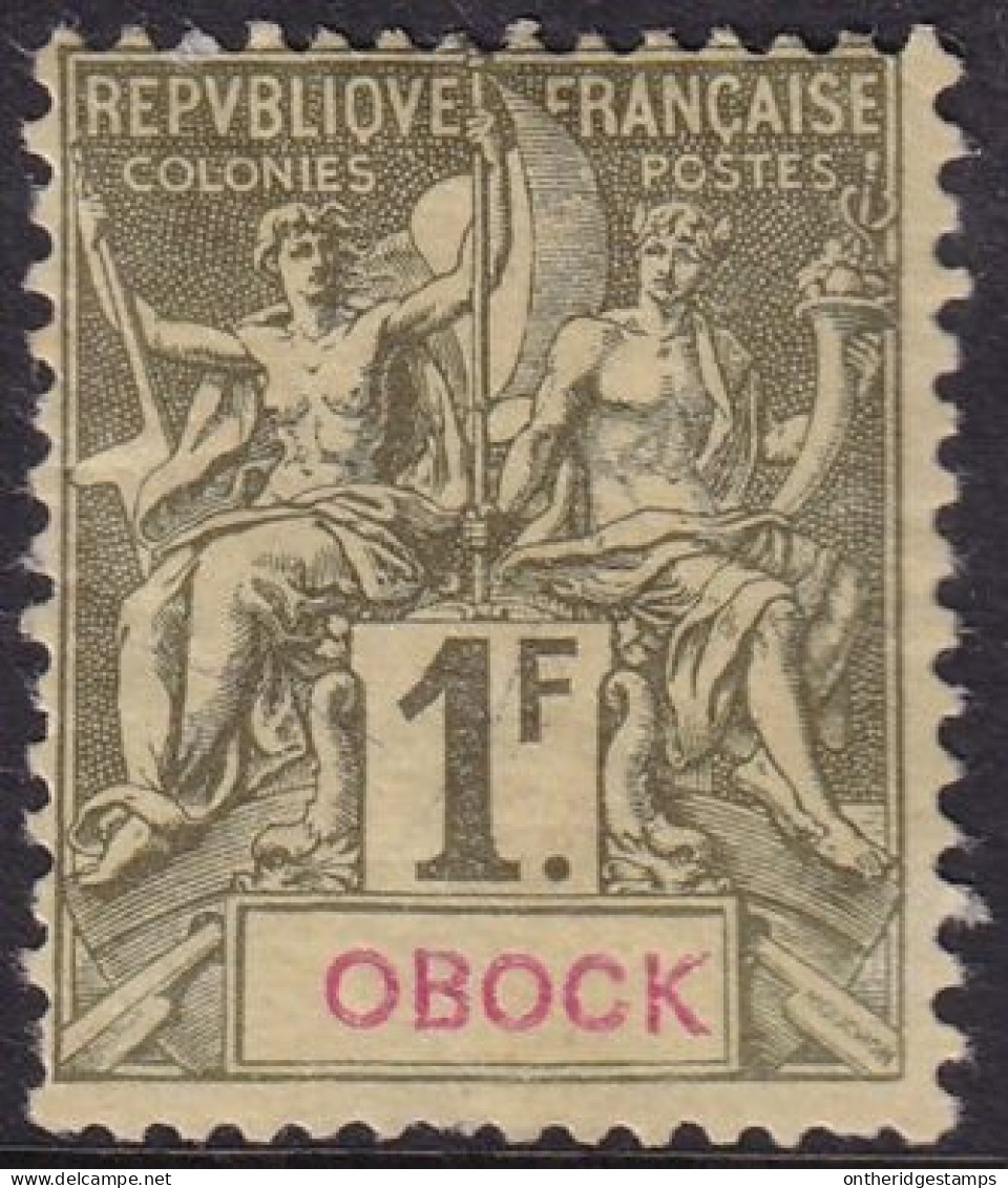 Obock 1892 Sc 44 Yt 44 MH* Heavy Hinge - Unused Stamps