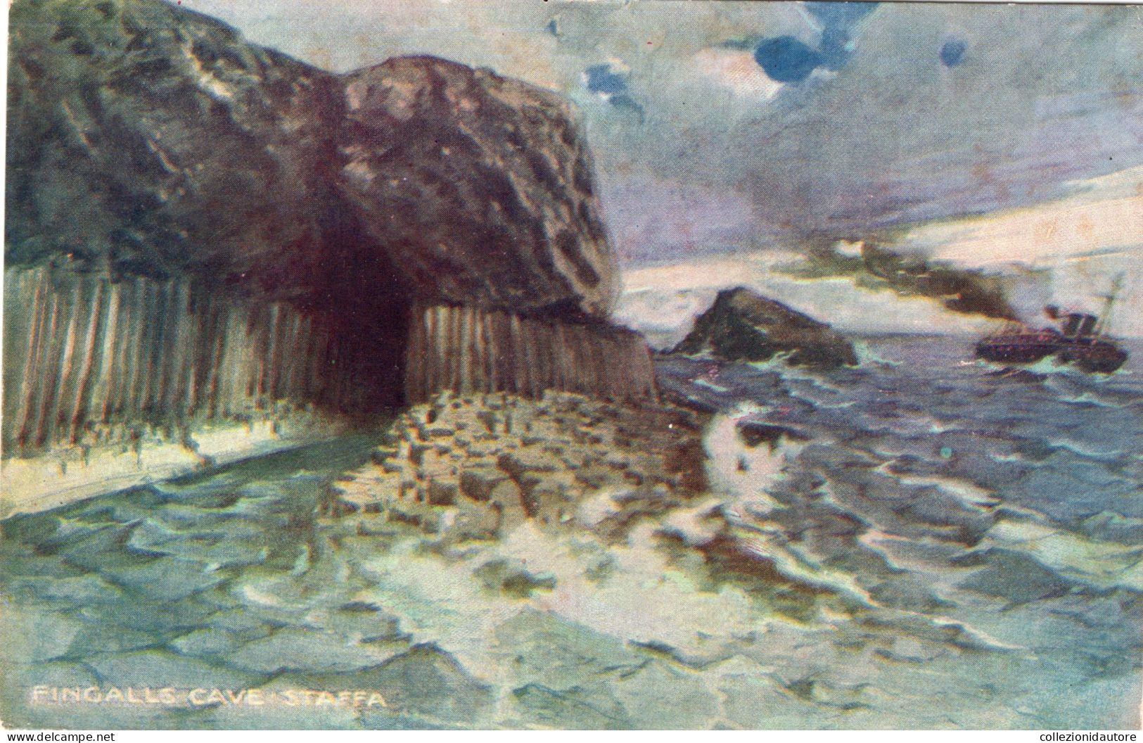 SCOTLAND - FINGALLS CAVE STAFFA - CARTOLINA FP SPEDITA NEL 1914 - Argyllshire