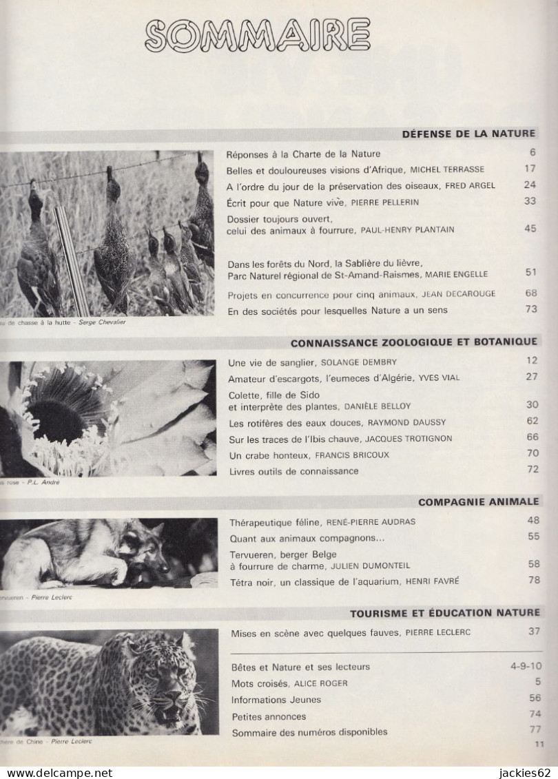 107/ LA VIE DES BETES / BETES ET NATURE N° 107 Du 3/1973, Poster Inclu, Voir Sommaire - Animals