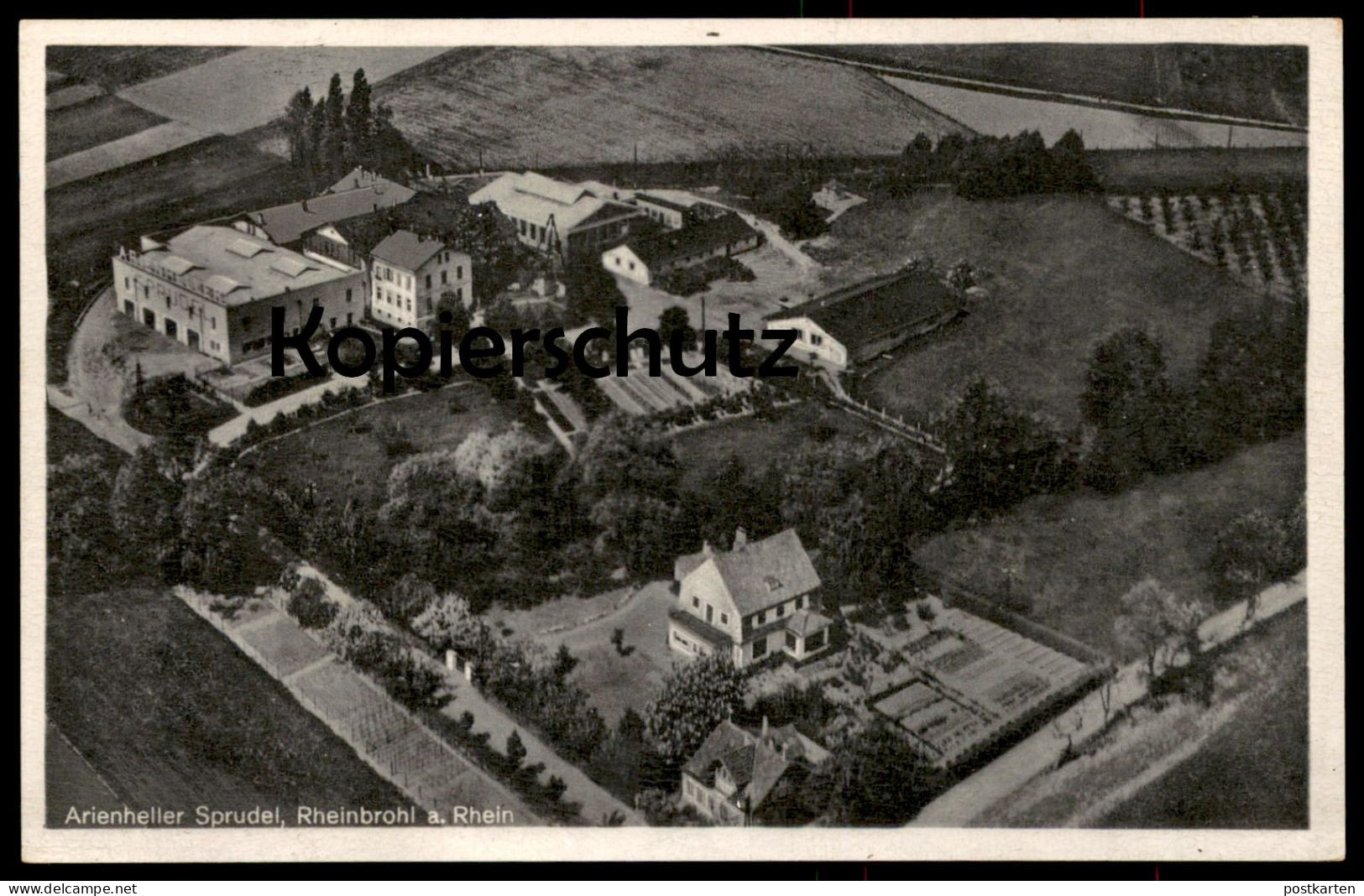 ALTE POSTKARTE ARIENHELLER SPRUDEL RHEINBROHL AM RHEIN FLIEGERAUFNAHME LUFTAUFNAHME LUFTBILD Ansichtskarte Postcard Cpa - Bad Hönningen