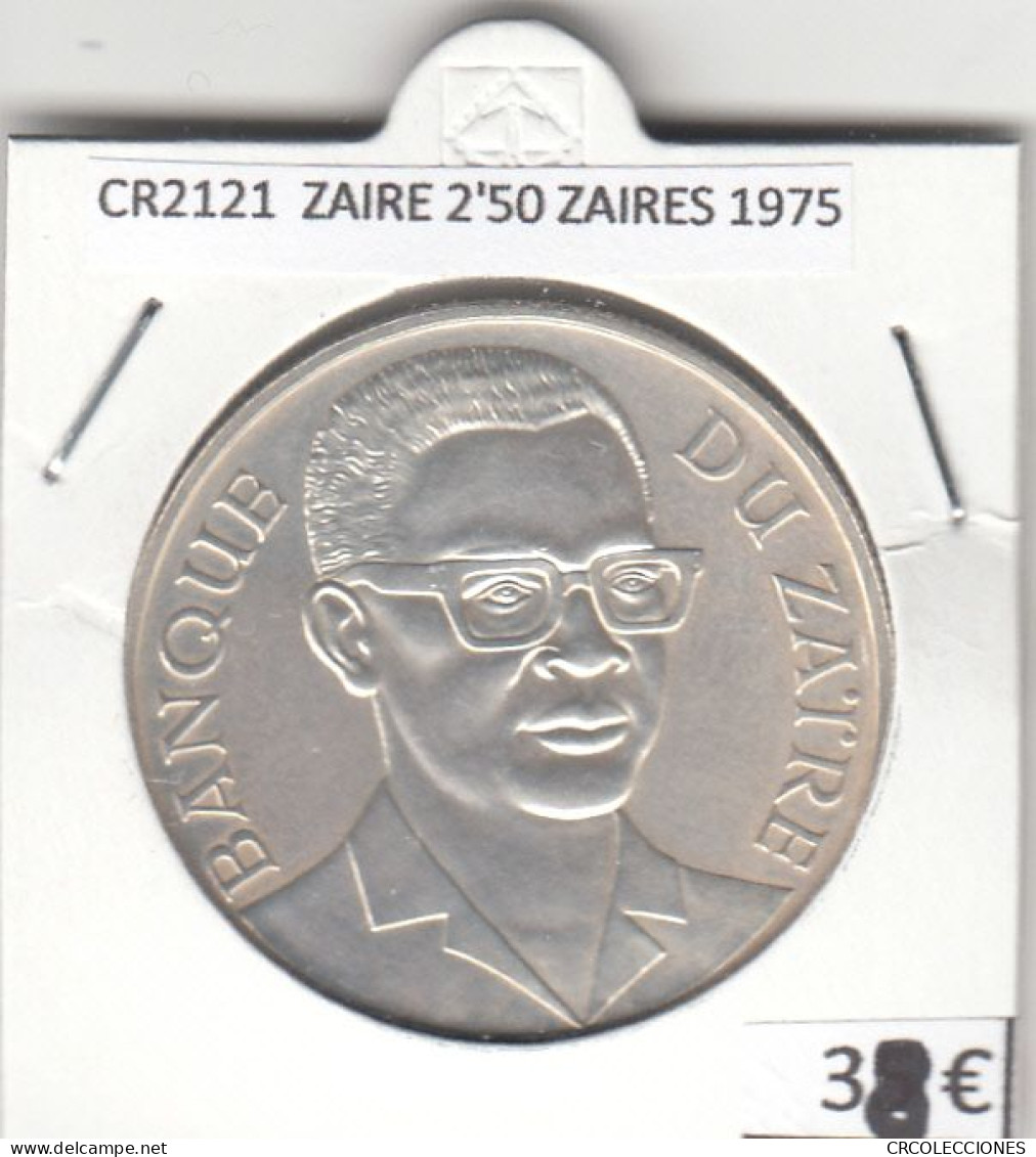 CR2121 MONEDA ZAIRE 2'50 ZAIRES 1975 PLATA