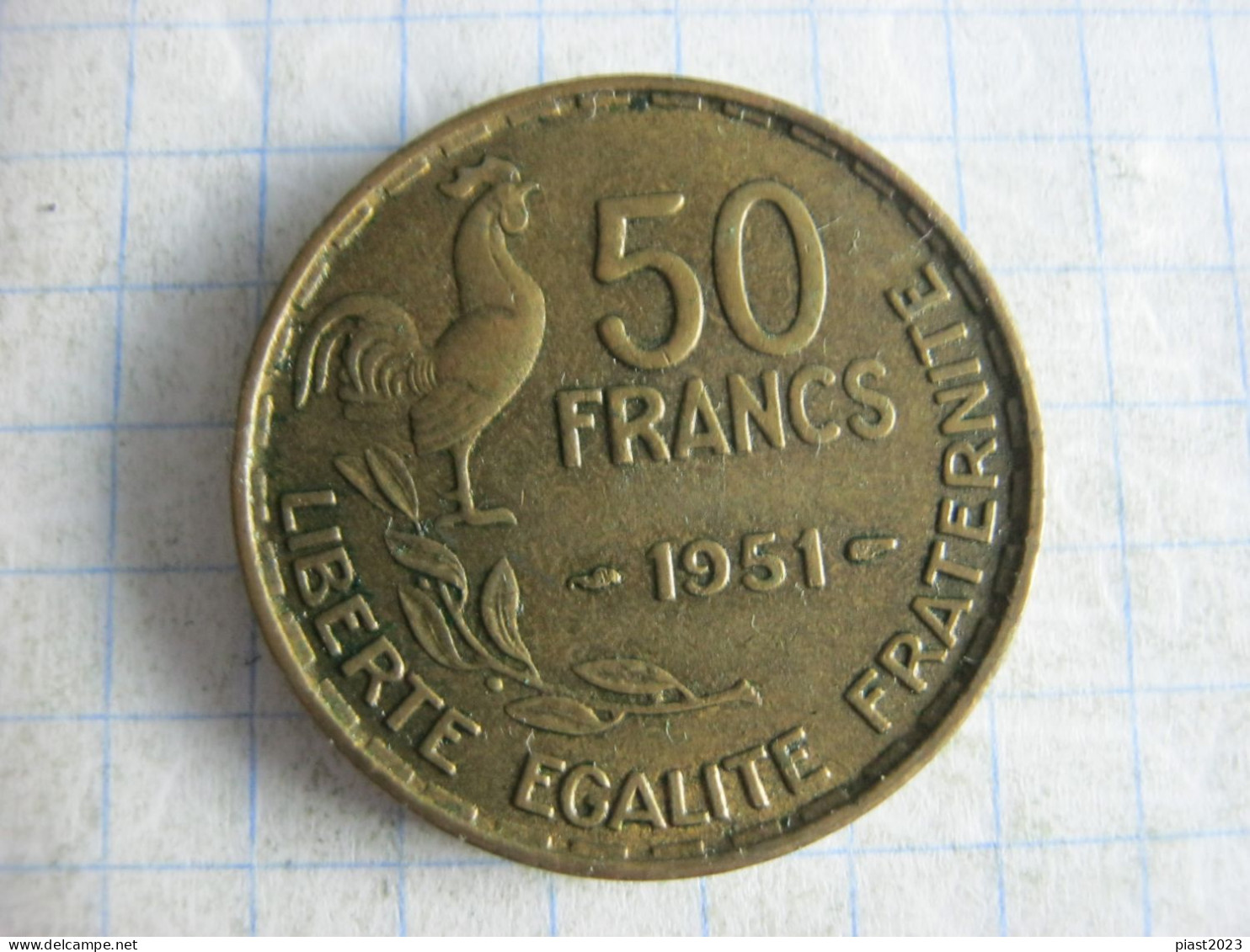 France 50 Francs 1951 ( G Guiraud ) 4 Feathers - 50 Francs