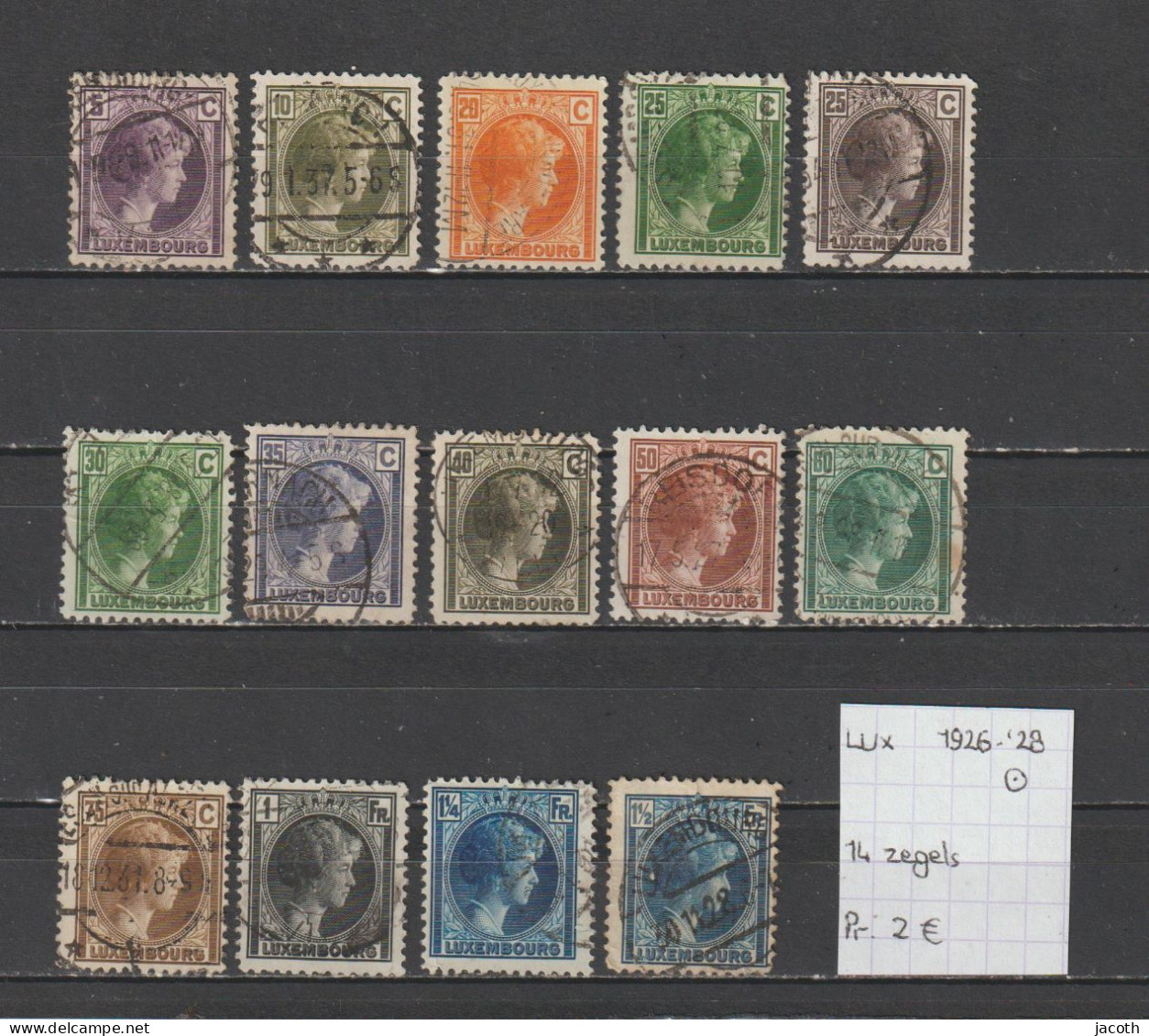 (TJ) Luxembourg 1926-'28 - 14 Zegels Uit YT 164/81 (gest./obl./used) - Gebraucht