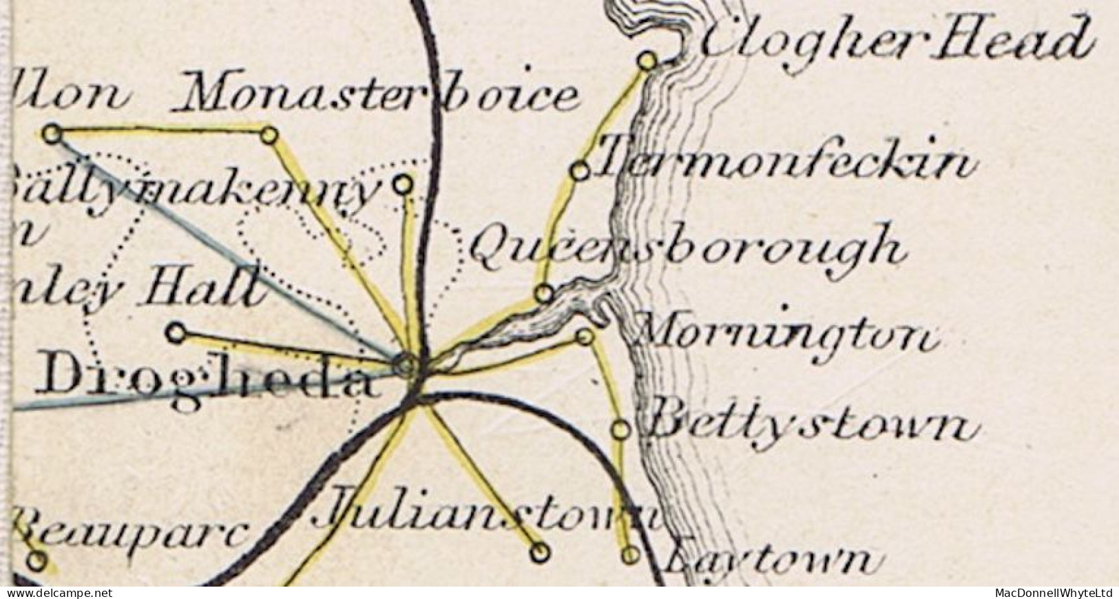 Ireland Louth 1842 Env To Pitlochry With Unframed "No3" RH Of Termonfeckin And DROGHEDA/PENNY POST - Préphilatélie