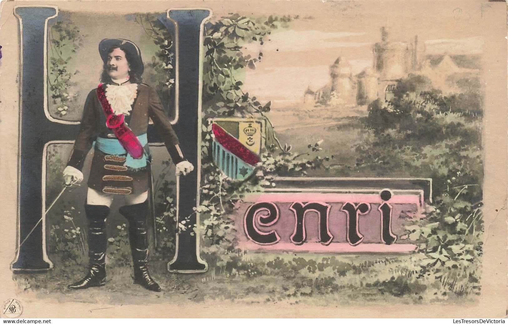 FANTAISIES - Henri - Un Homme En Costume D'un Mousquetaire - Colorisé - Carte Postale Ancienne - Hombres