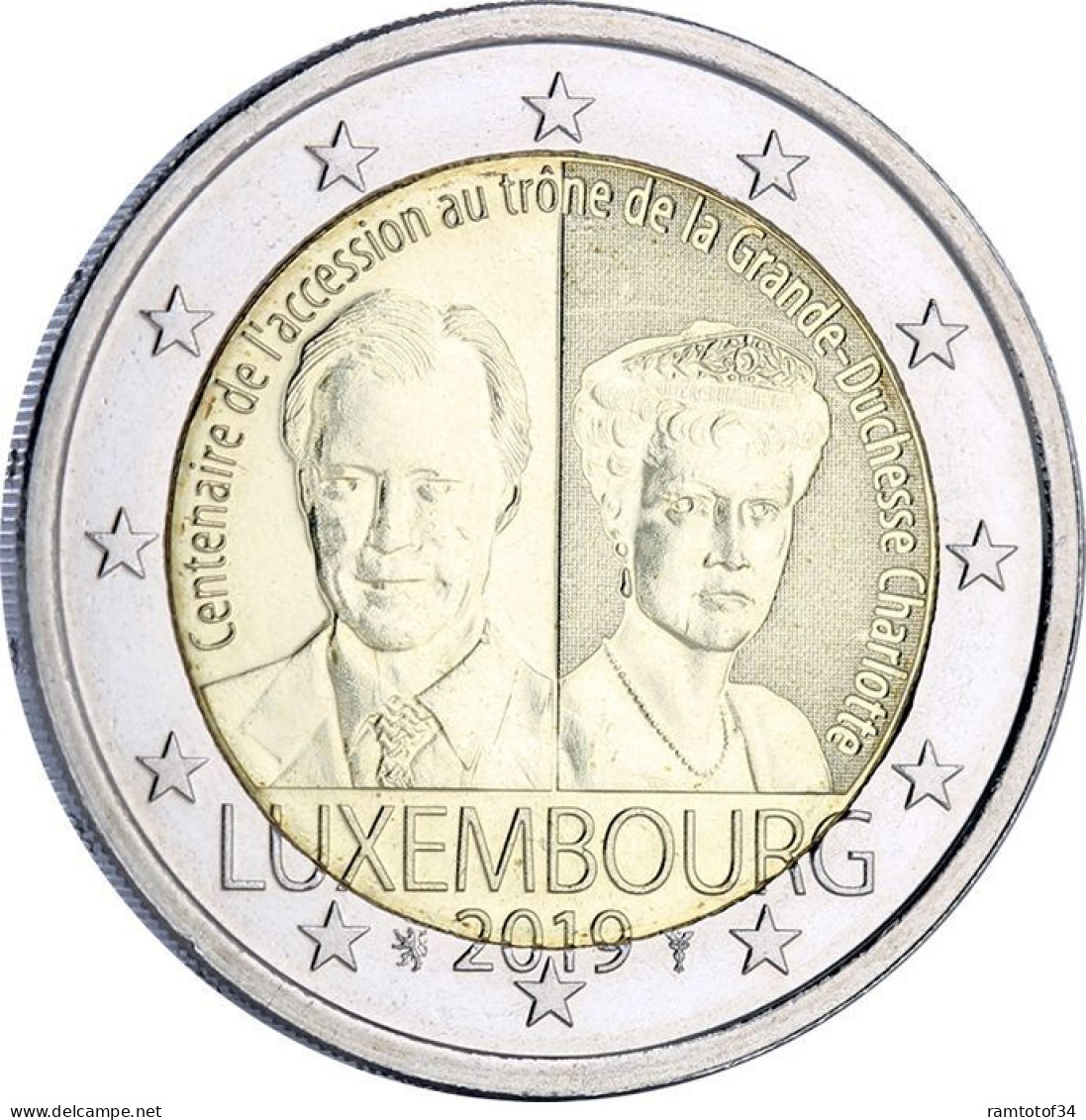 2019 LUXEMBOURG - 2 Euros Commémorative - Grande-Duchesse Charlotte - Luxembourg