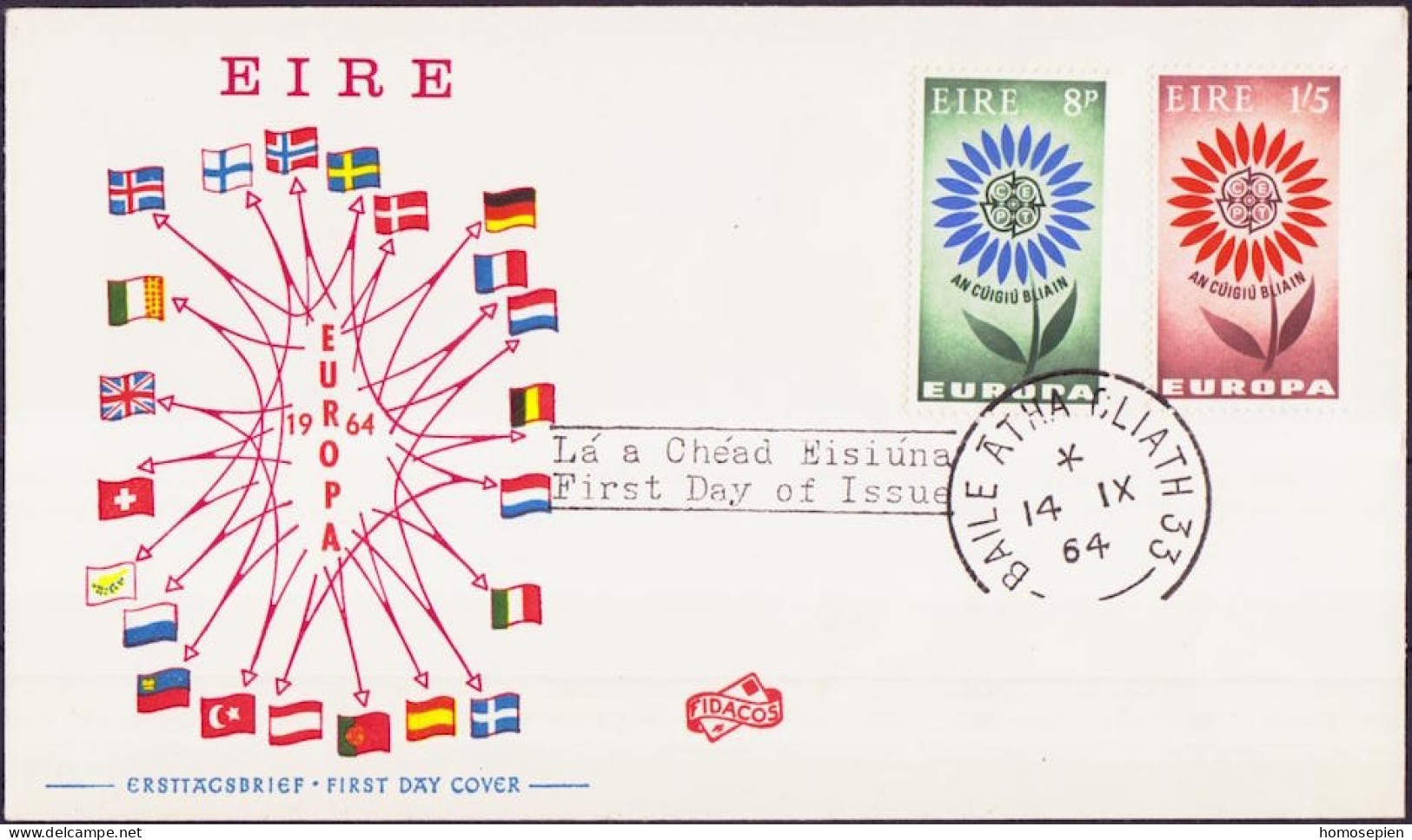 Europa CEPT 1964 Irlande - Ireland - Irland FDC4 Y&T N°167 à 168 - Michel N°167 à 168 - 1964