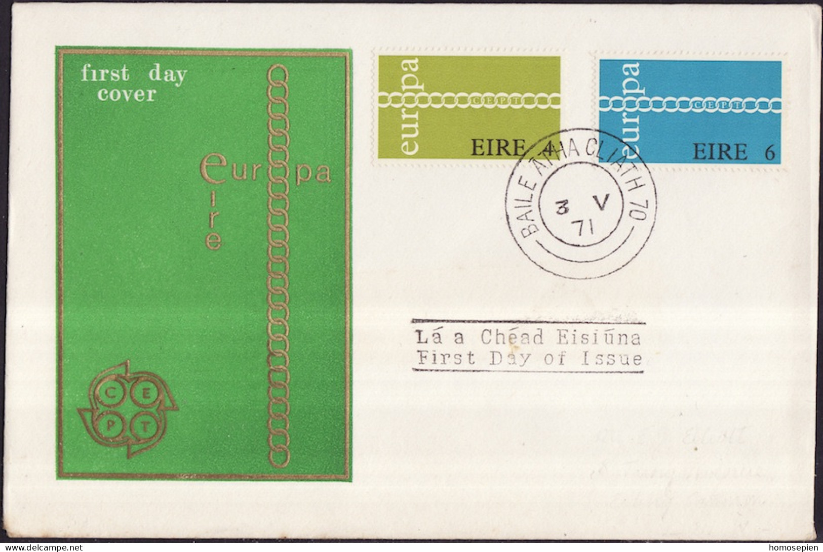 Europa CEPT 1971 Irlande - Ireland - Irland FDC3 Y&T N°267 à 268 - Michel N°265 à 266 - 1971