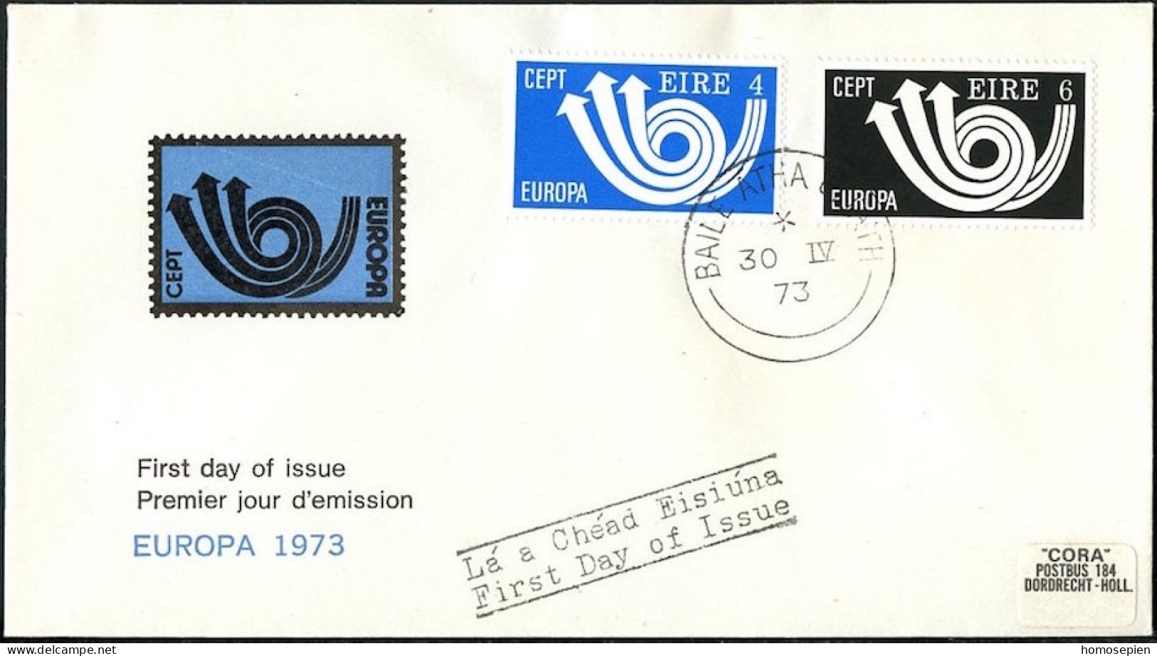 Europa CEPT 1973 Irlande - Ireland - Irland FDC6 Y&T N°291 à 292 - Michel N°289 à 290 - 1973