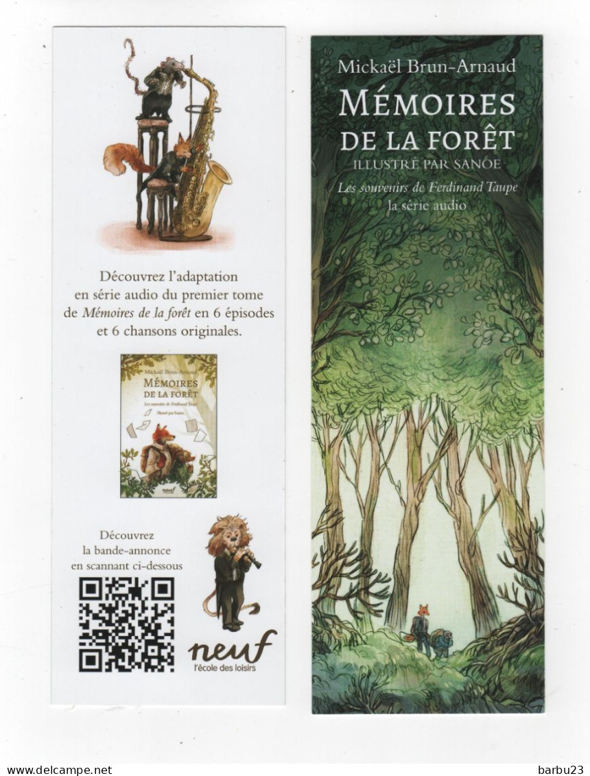 Bookmarks - marque pages mémoires de la forêt scan recto/verso